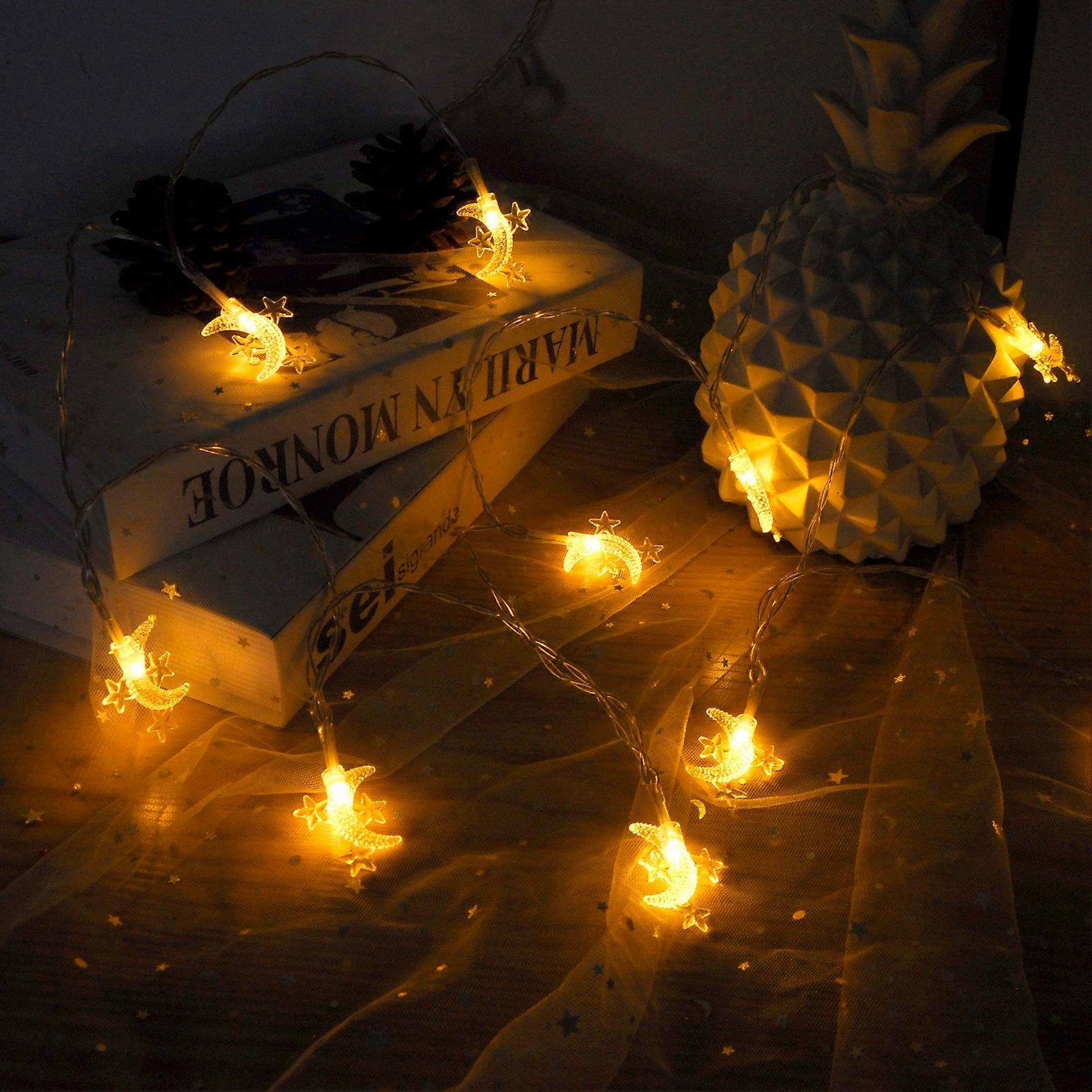 Star Moon String Light Warm White Directly Plug Curtain Lamp Room Decoration Shop Decor
