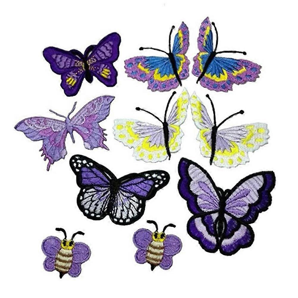1 Set Embroidered Butterflies Iron On Patches for Sewing Clothes