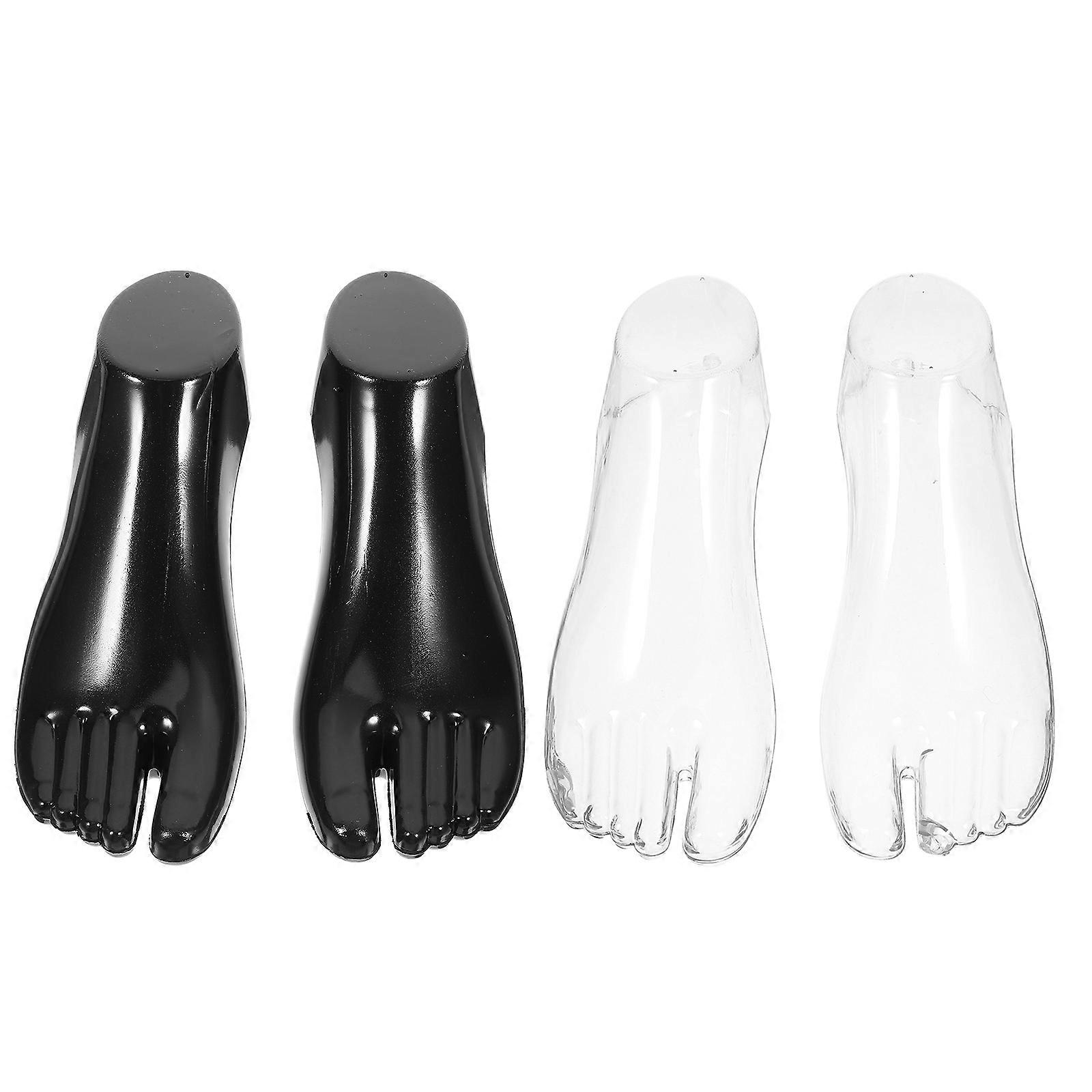 Thickened Sock Foot Models for Enhanced Shoe Support – Mannequin Feet in Black and Transparent for Various Shoe Types to Maintain Shape and Structure
