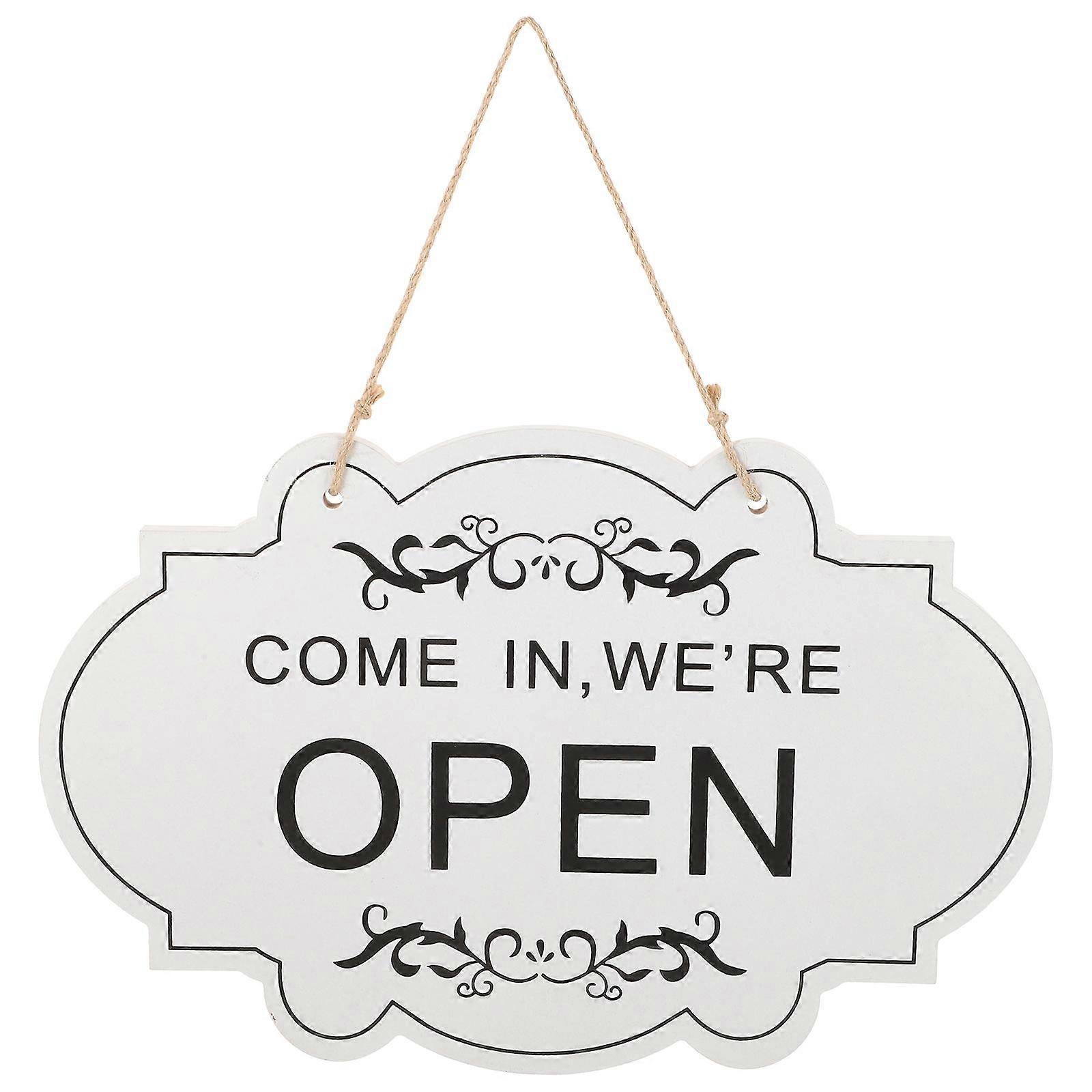 Decorative Open-Closed Sign Door Pendant Homeowners Indication Jute Rope 1Set