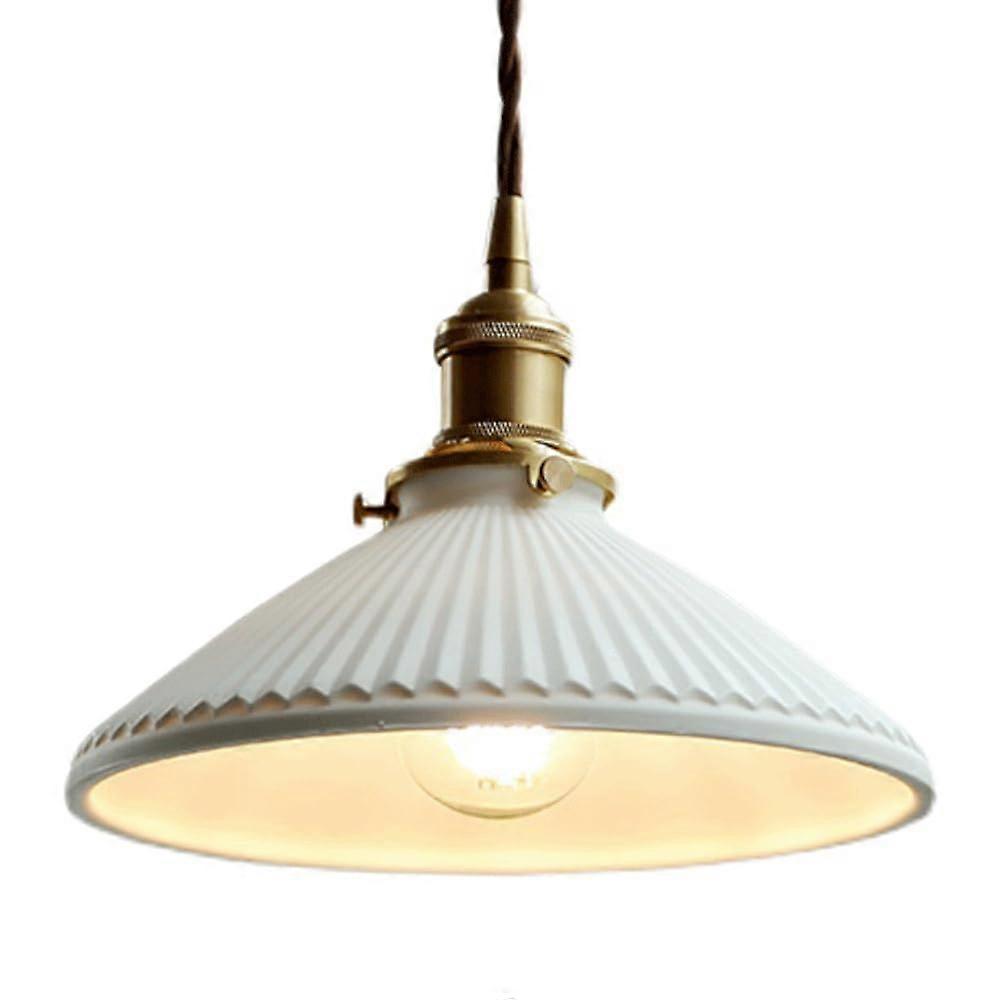 Japanese Style Ceramic Chandelier, Creative Umbrella Shaped Pendant Lamp, E27 Light Source
