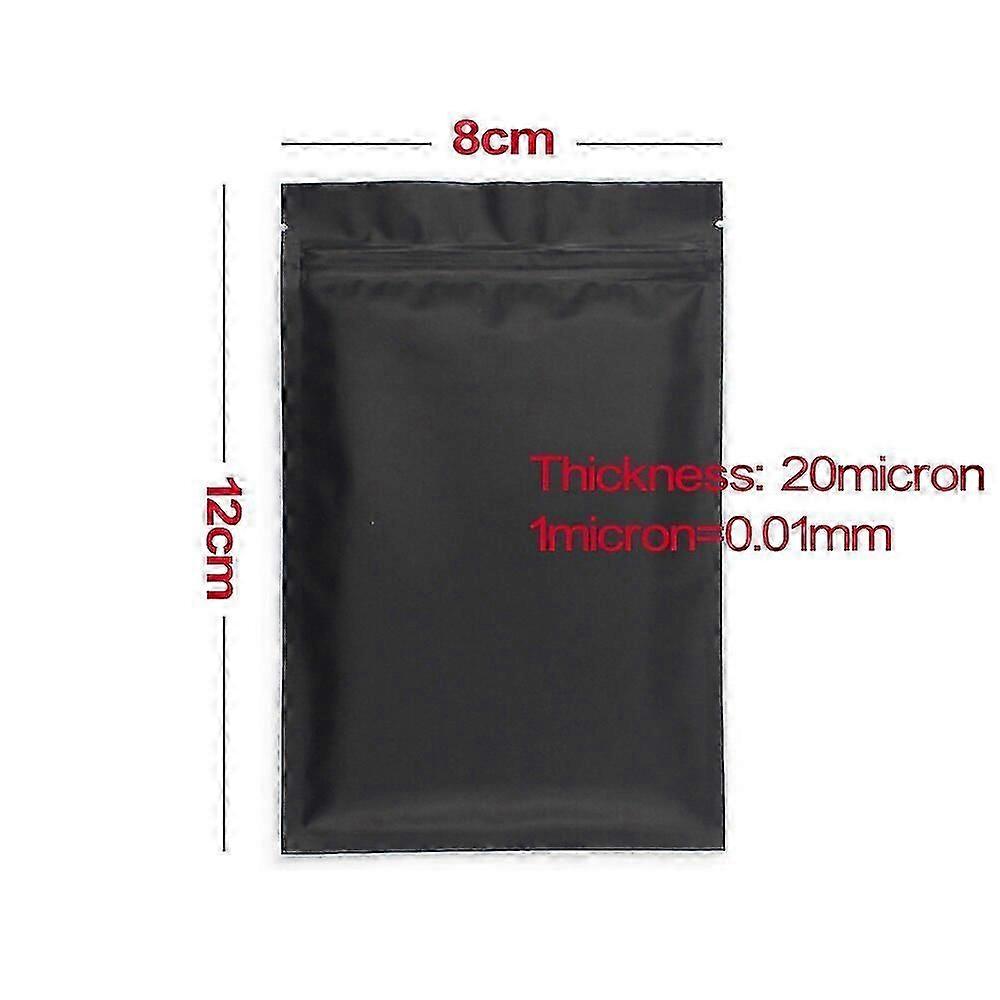 300 قطعة ماتي أسود أبيض حراري قابل للغلق البلاستيك مسطح الفم Ziplock حقيبة تغليف رائحة دليل على رقائق الألومنيوم مايلر زيبلوك