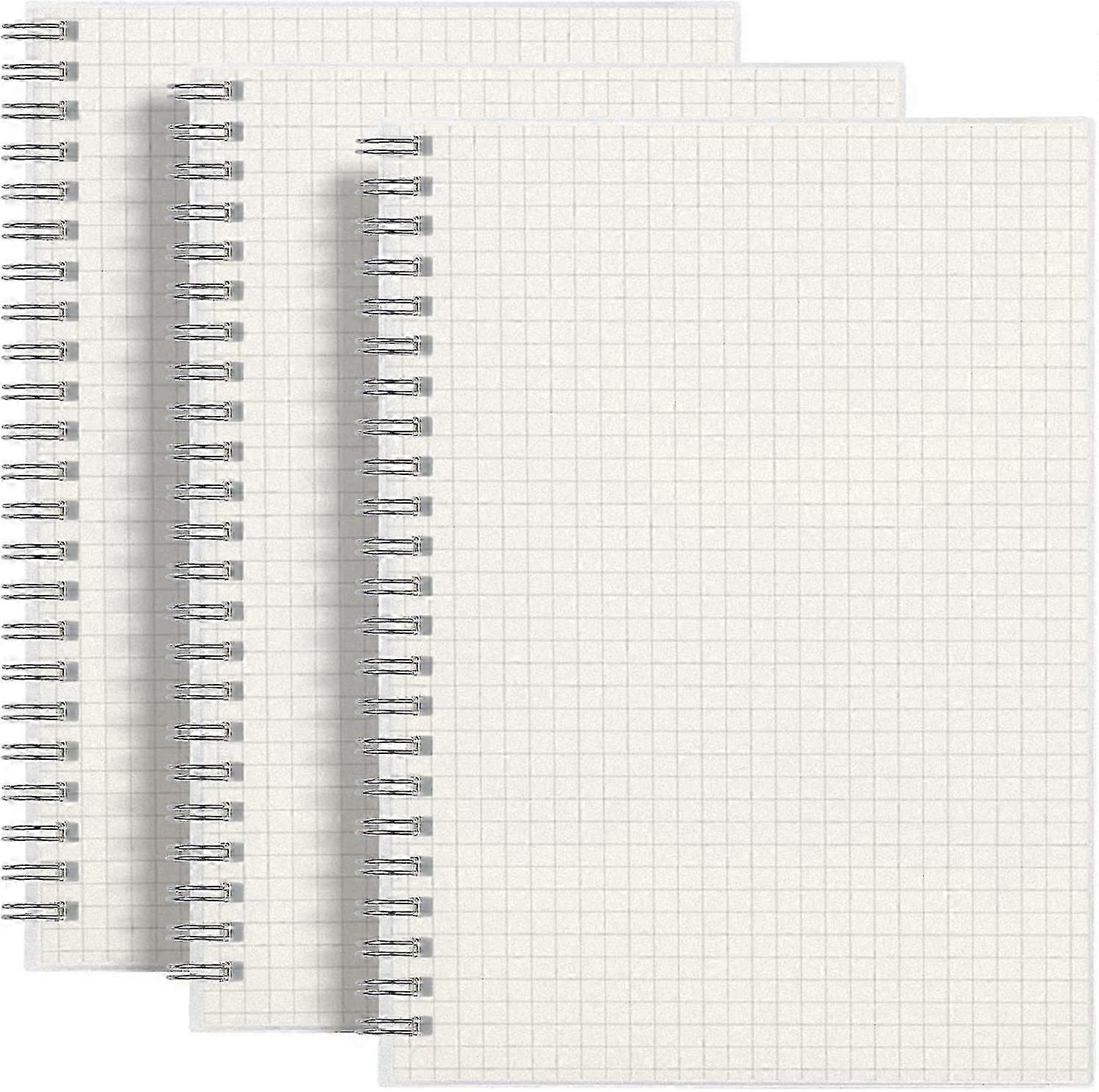 3 Pcs Healwe Squared Spiral Notebook- A5 Graph Grid Wirebound Journal