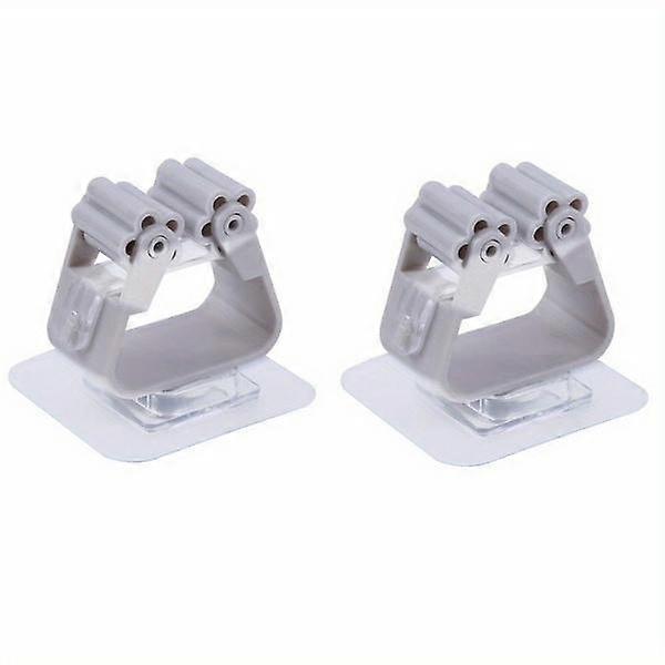 モップ収納ラック、2PCSバスルーム吸引ハンギングラック、トレースレスモップクリップほうきハンガー、壁掛け防水