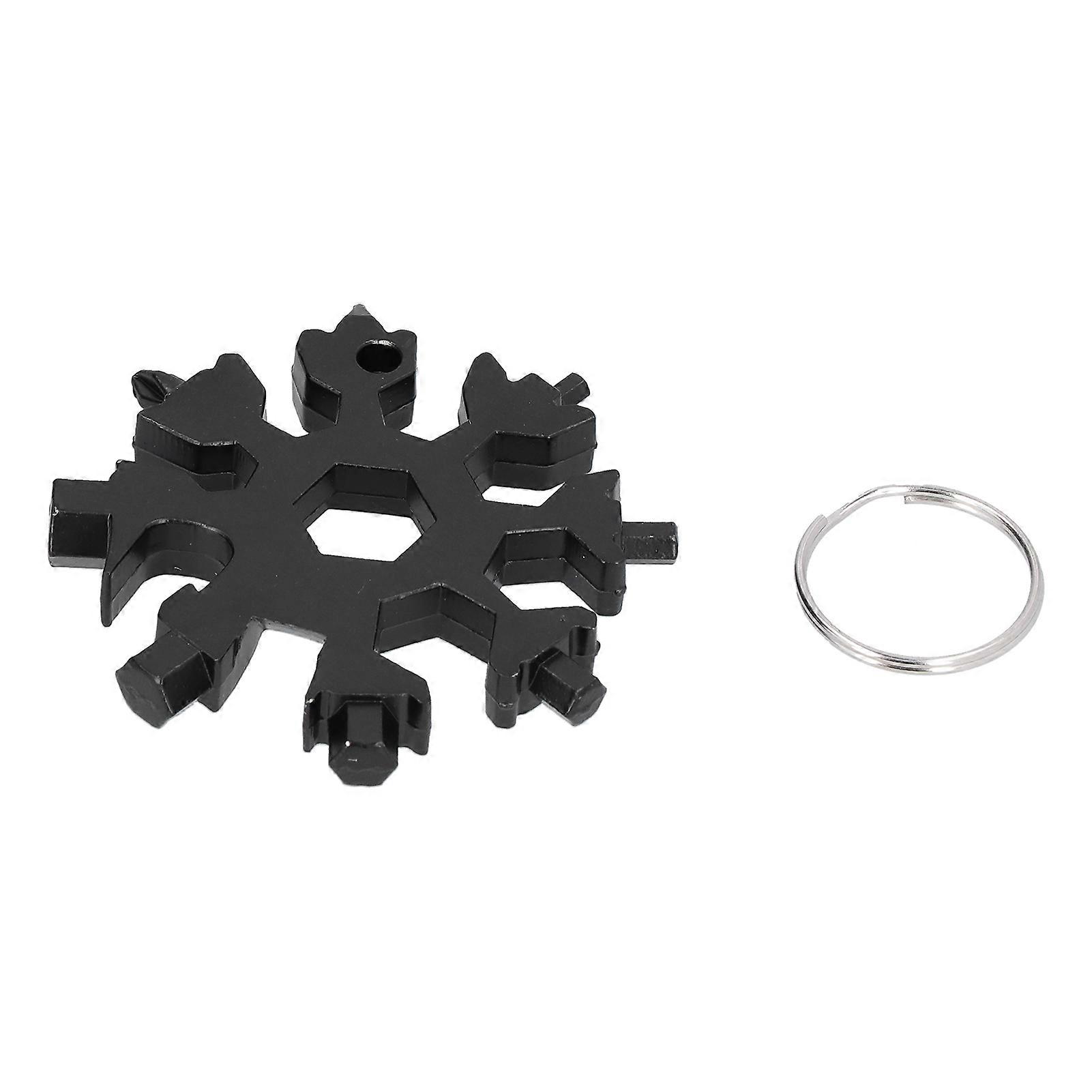 18 in 1 Multifunctional Stainless Steel Snowflake Tool Hex Wrench with Key Chain