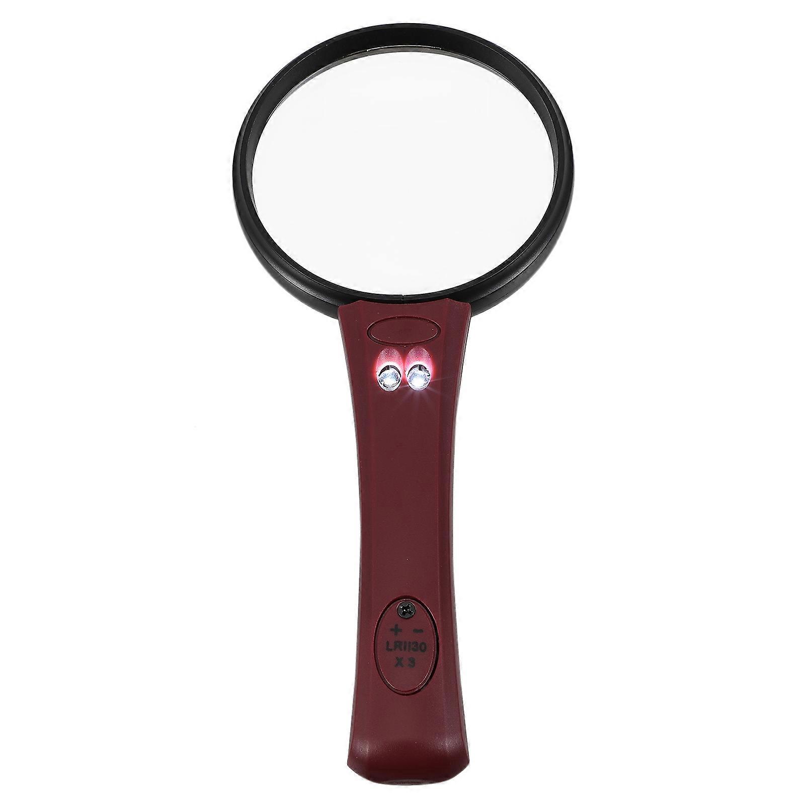 1pc Handy Reading Magnifier Magnifying Glass Portable Magnifier with Led Light
