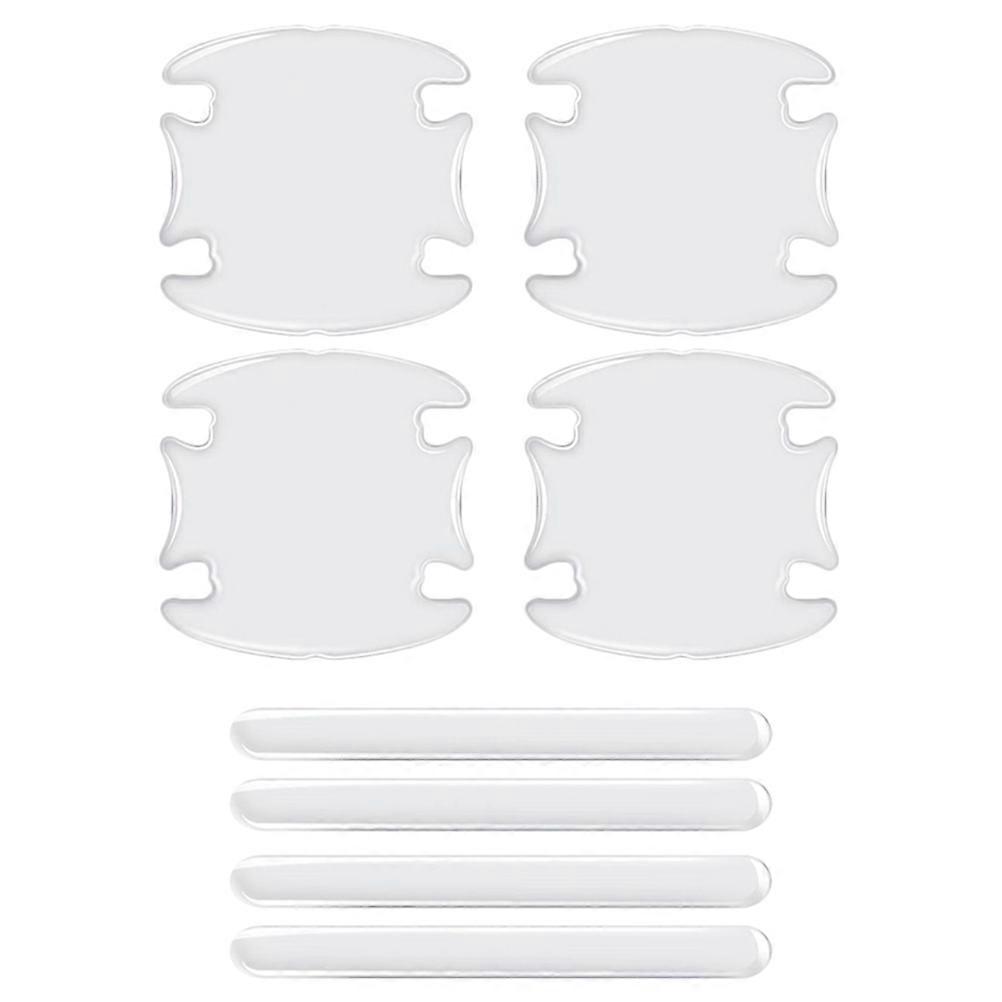 Transparent Car Door Handle Protectors 1 Set Auto Anti-scratch Stickers Made of PVC Gentle and