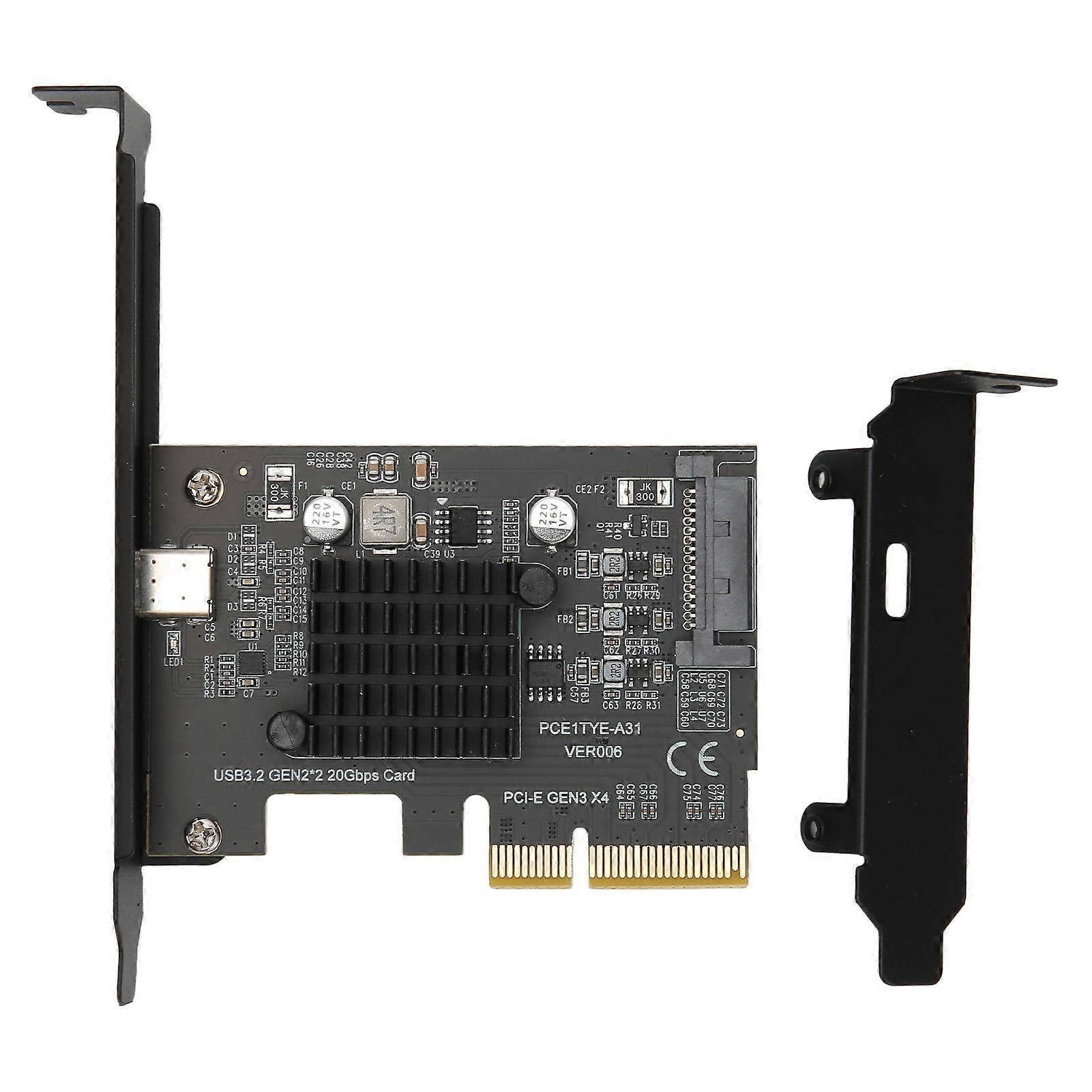 USB3.2 Expansion Card GEN2x2 20Gbps ASM3242 Chip PCI E 4X Extender Extension Card for Windows 10 11