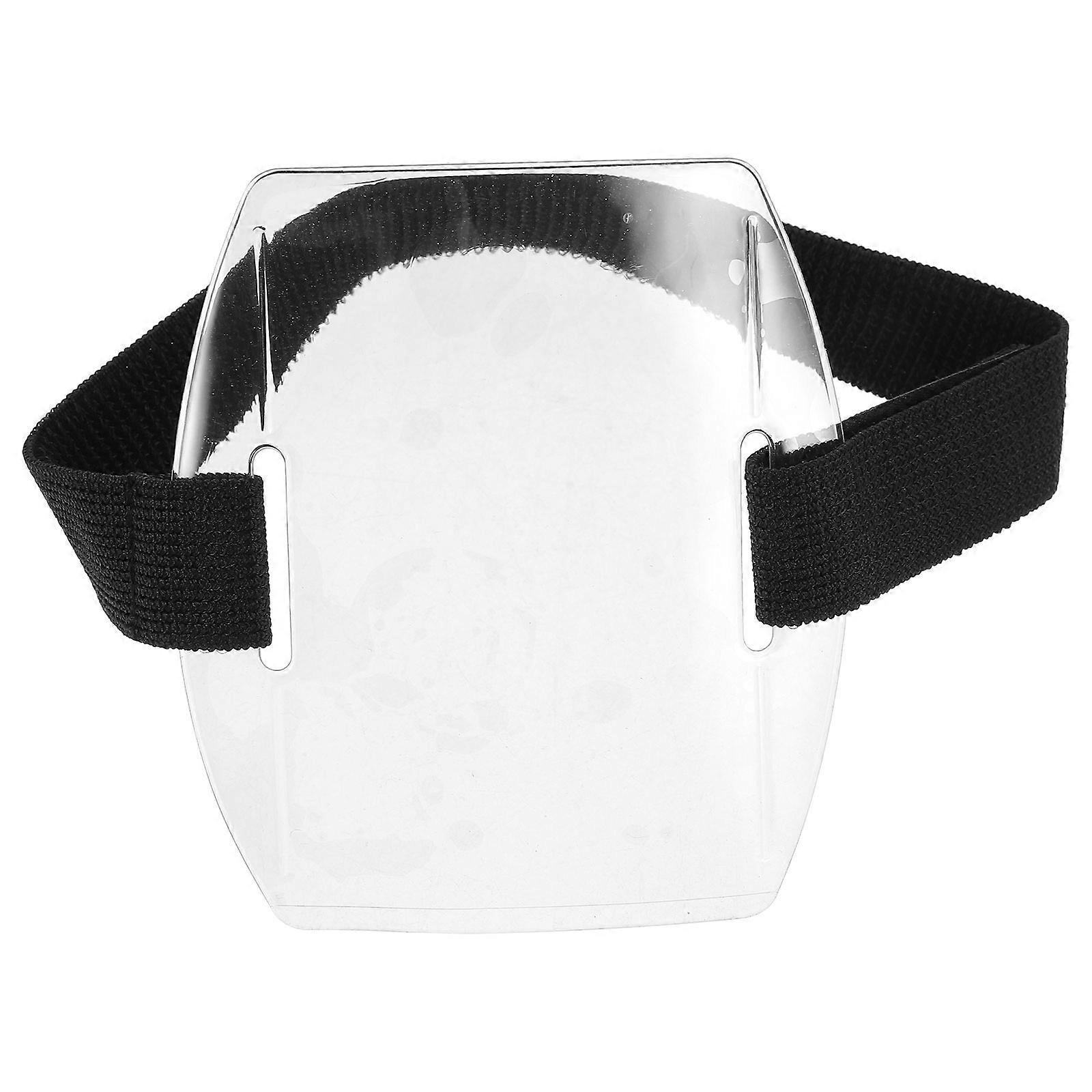 Arm Badge Holder ID Card Protective Cover Rectangular Elegant Appearance Transparent PVC 1Pack
