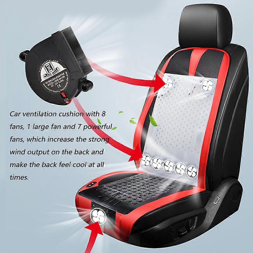 Ventilated Cushion Automotive Cooling Cover Summer Seat Cooler Comfortable & Breathable with 8 Fans 3 Adjustable Wind Speeds for Car Truck SUV RV