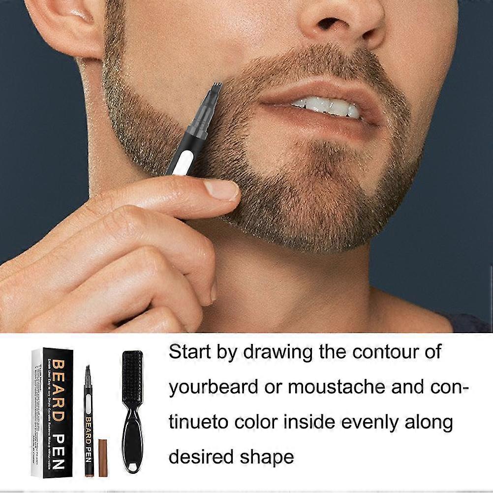 4 Fork Beard Filler Pencil Beard Pen Waterproof Durable Mustache Coloring Pencil