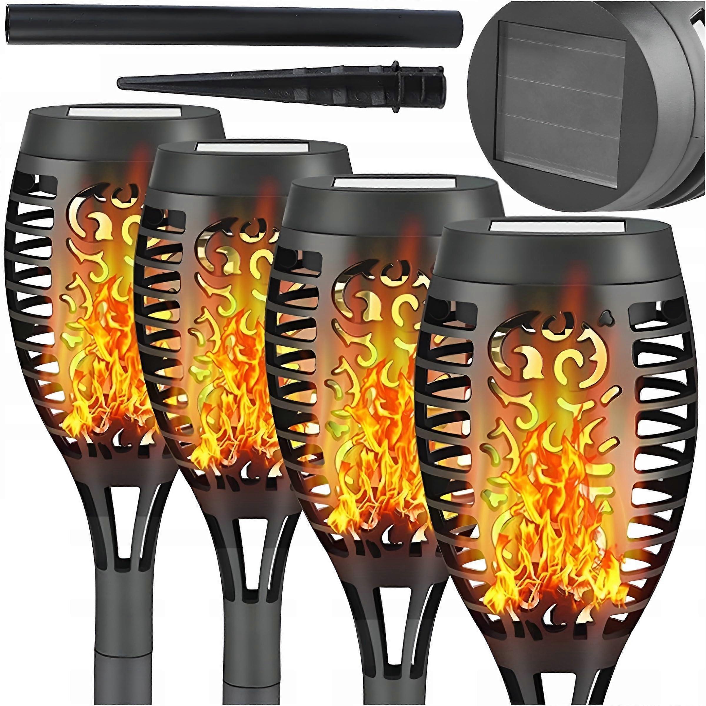 Solar Torch Garden Torches with Realistic Flame Effect, IP65 Waterproof Solar Lamp