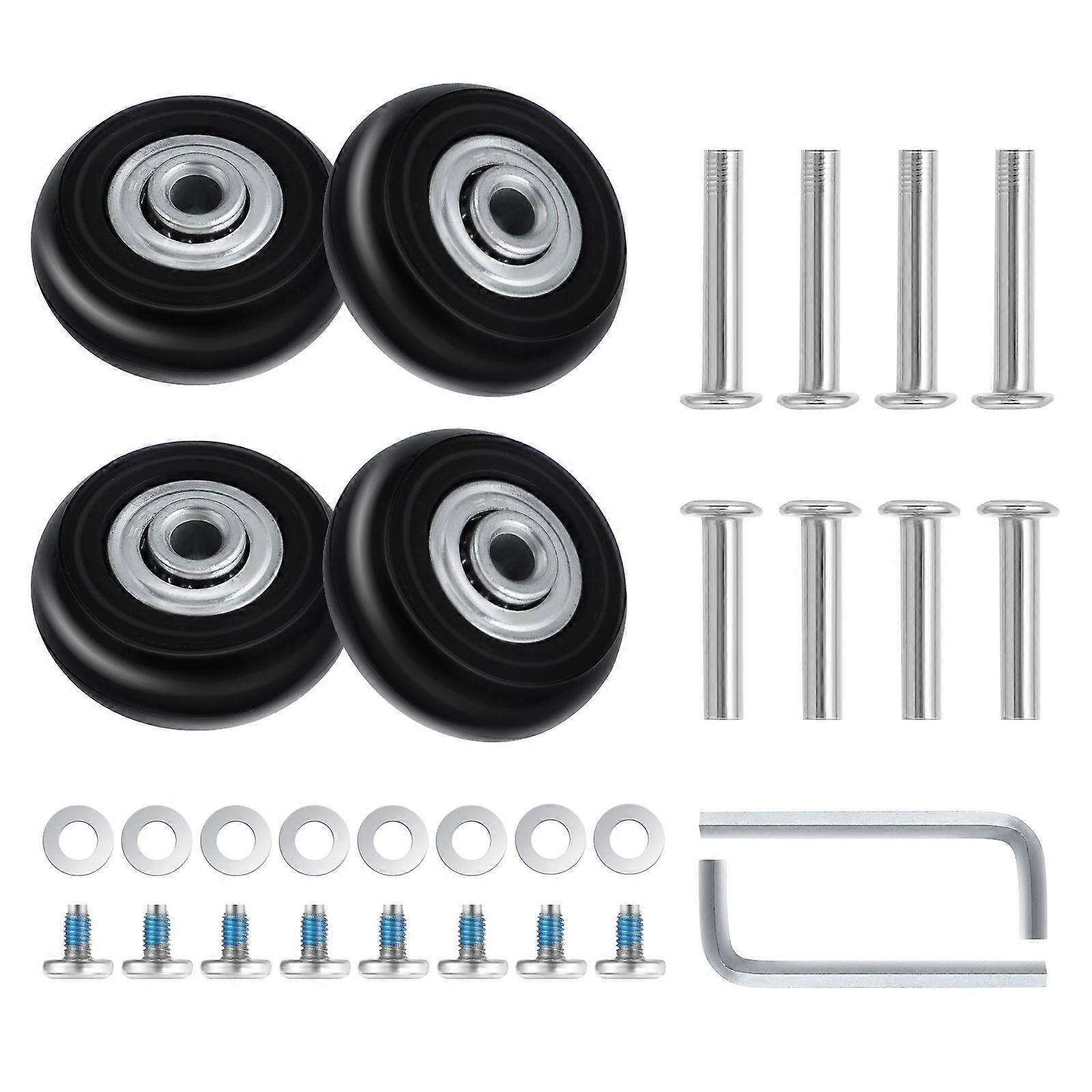 Replacement Suitcase Wheels Easy Sliding Black 30Pcs