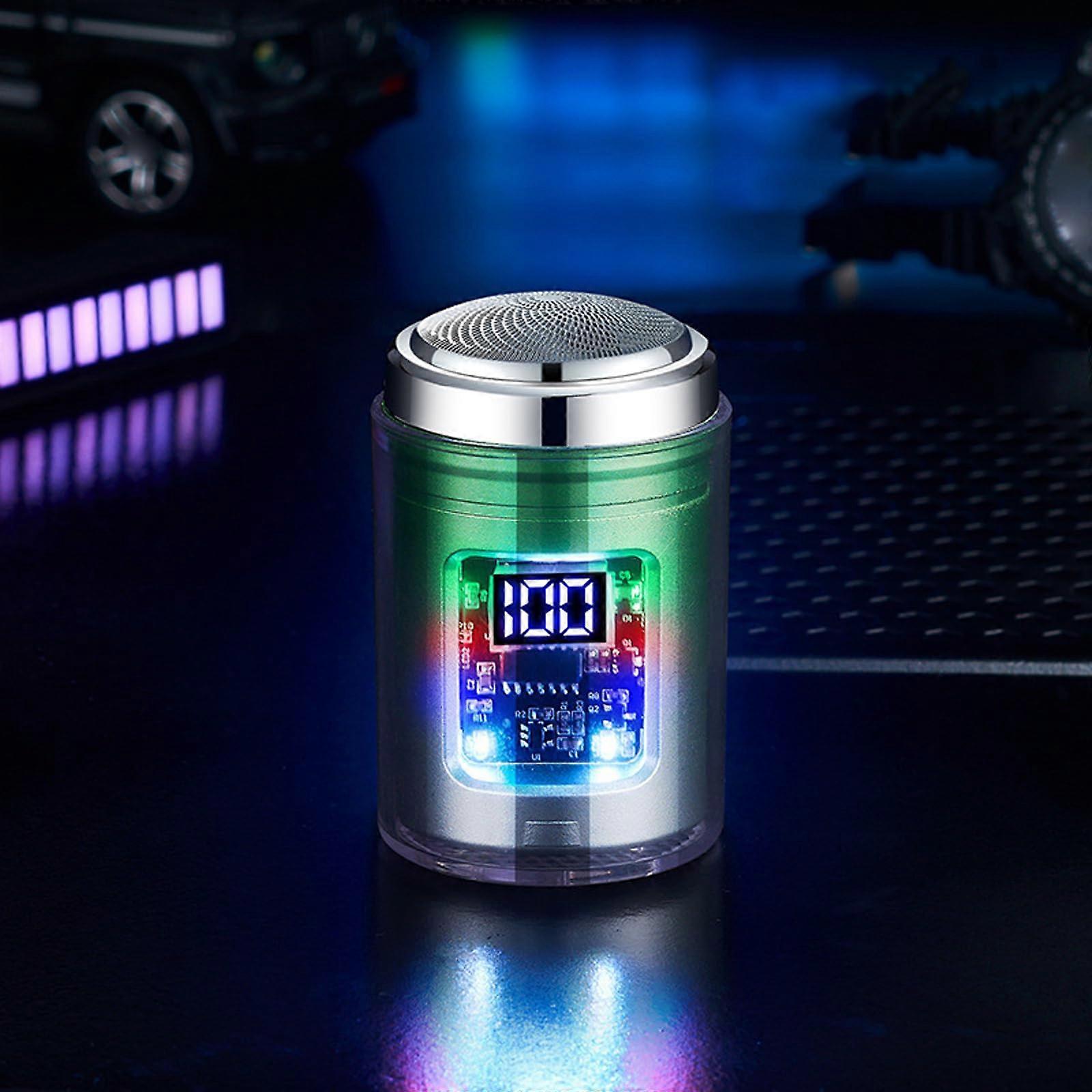 Portable Electric Shaver with Digital Display, Wet and Dry Use, LED Light, Rechargeable for Men, Green-A