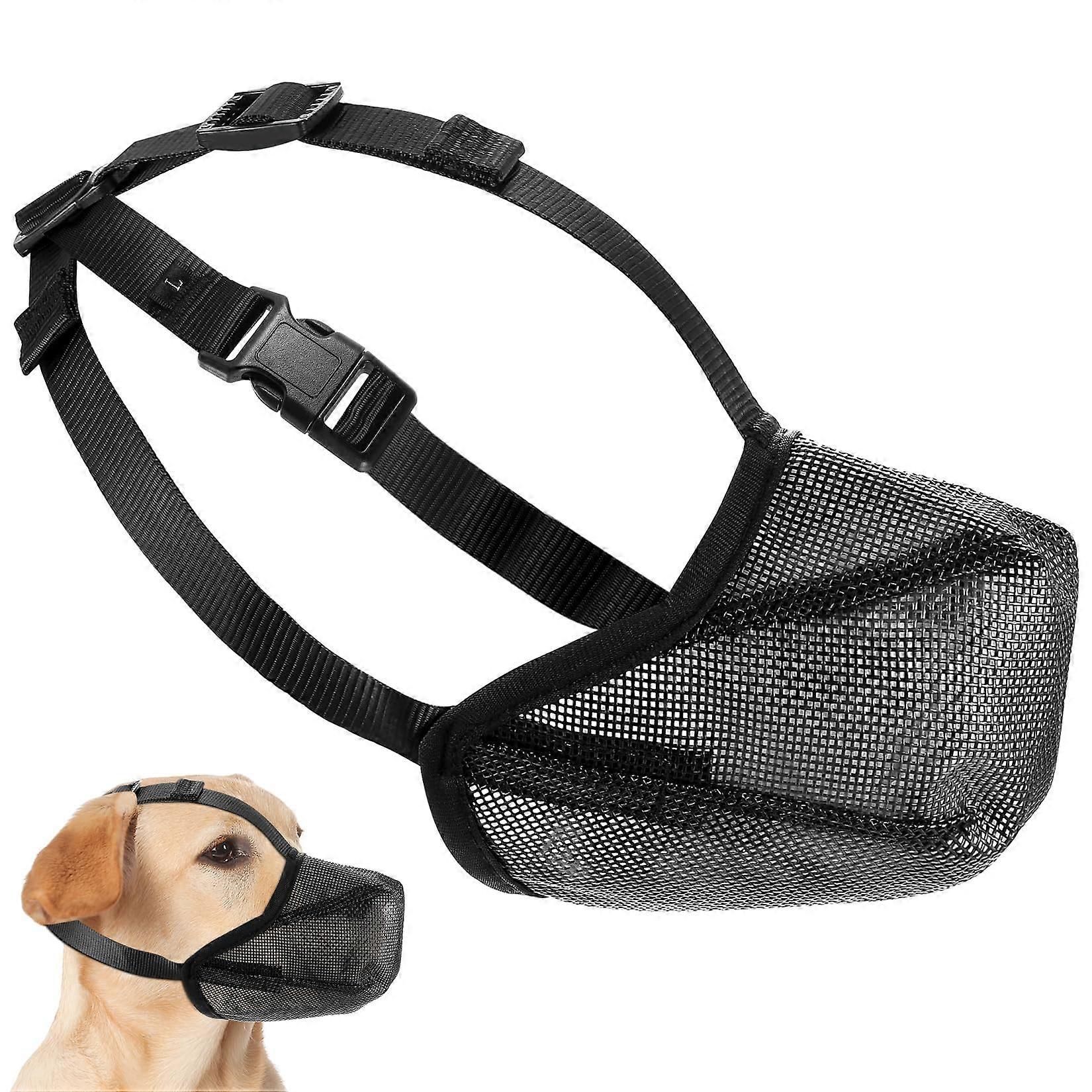 Muzzle for Large Dogs Adjustable Breathable Pet Mask for Medium Small Dogs with Velcro Fastening Training Size L