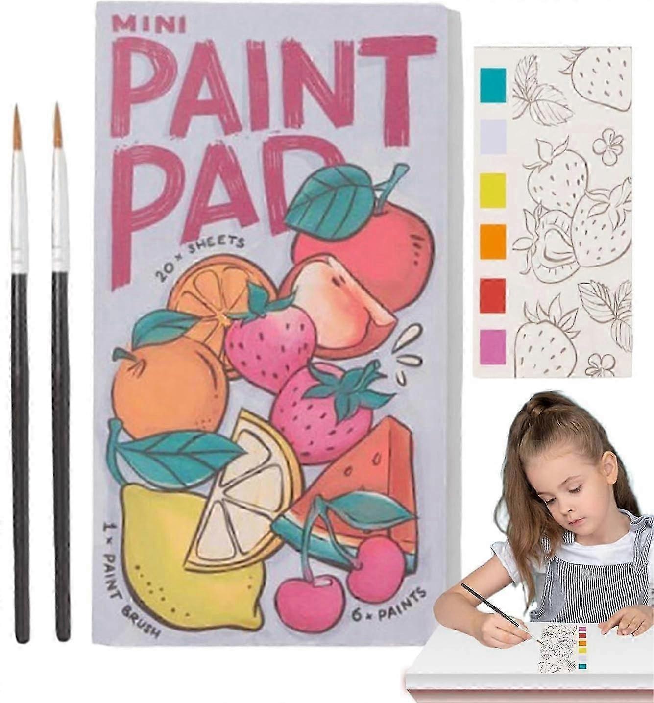 Akwarela Malarstwo Książka Minis Paint Pad z 2 pędzlami Przenośna podróż DIY Akwarela Kolorowanki dla dzieci Dorośli