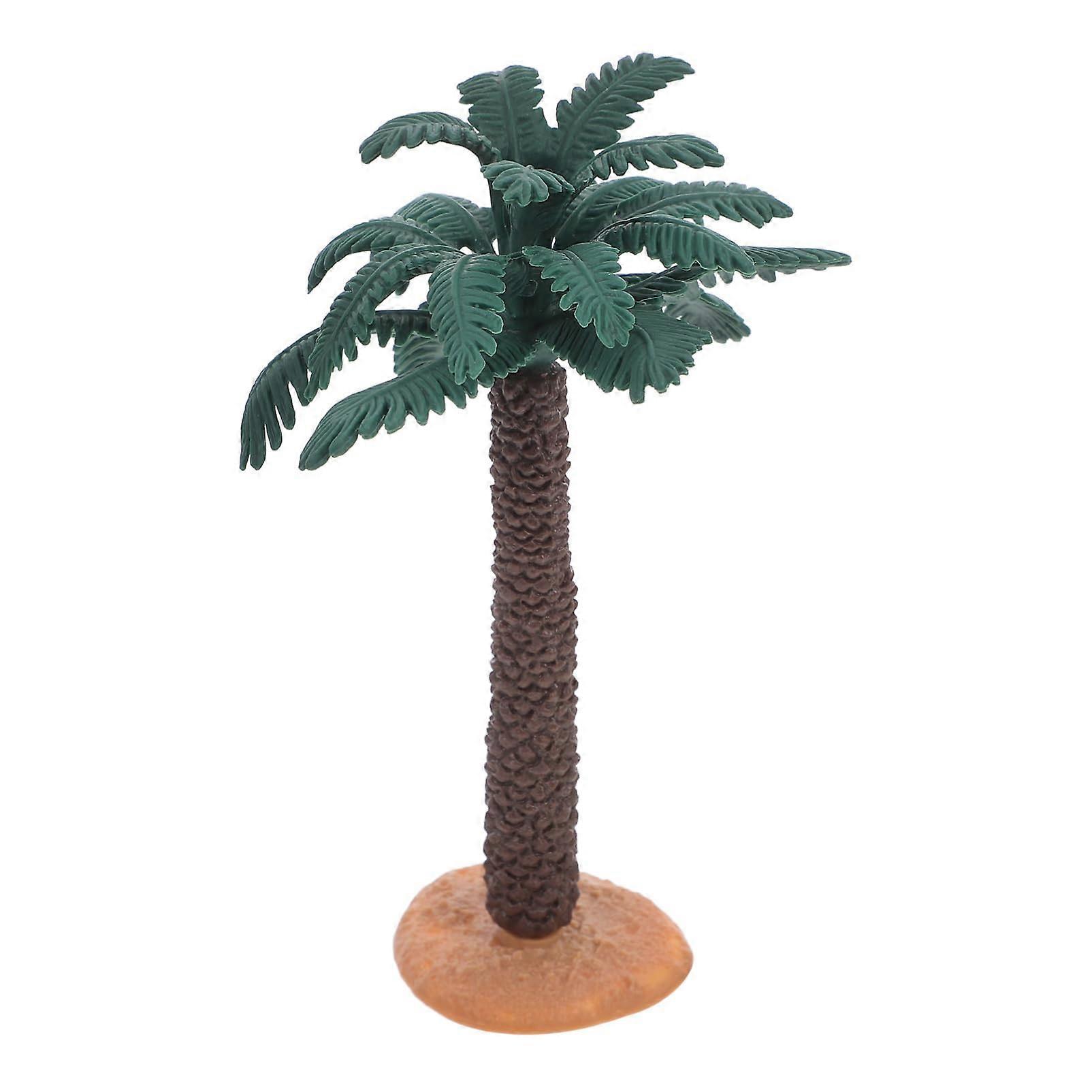 Simulated Green Potted Plants - Fake Palm Trees and Aquatic Plants for Dollhouses - Miniature Coconut Palm Models - PVC Tropical Decor