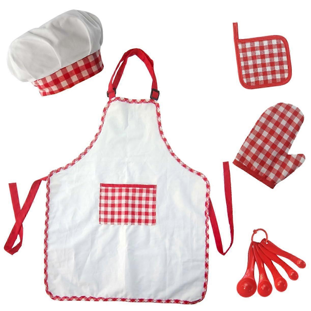 1 Set Children's Aprons with Chef Hats, Complete Cooking Accessories for Kids