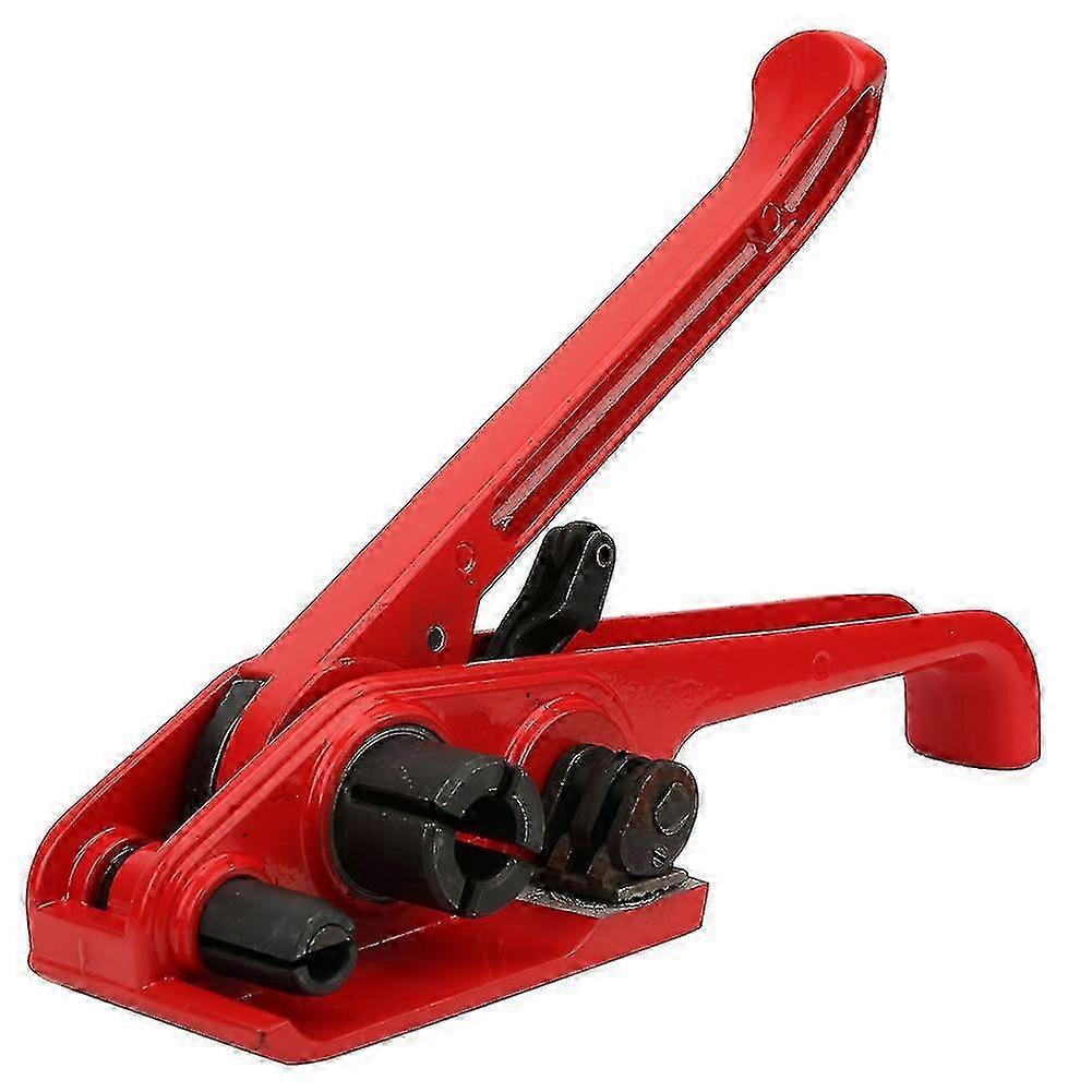 Red Manual Tape Strapping Tensioner Tool - Sealless for 16-19mm PET/PP Strapping Tape - Durable Packaging Solution