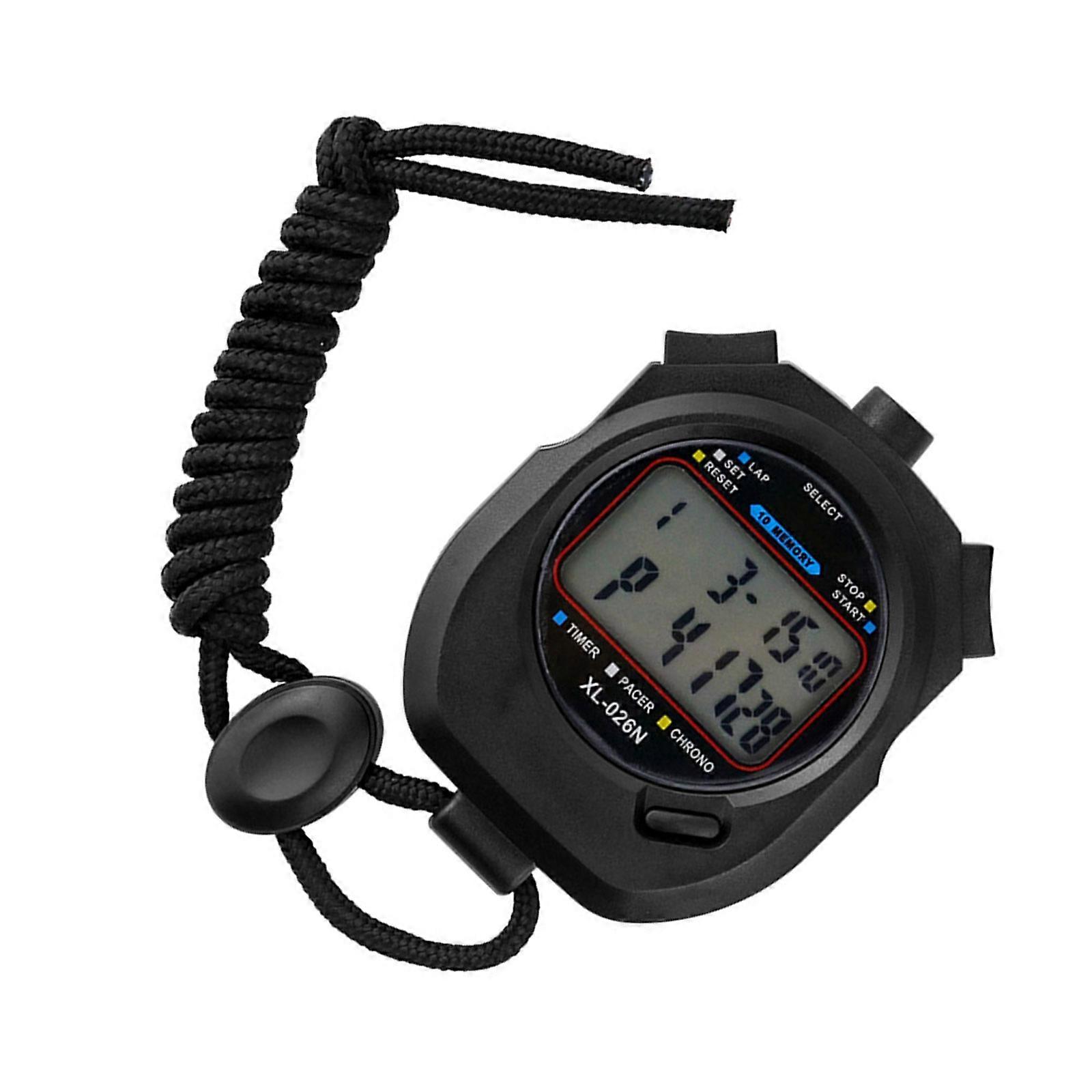 Multifunctional Electronic Timers Double LCD Screen 10 Lap Storage Water Resistant Body Adjustable Strap for Track Field Multicolor