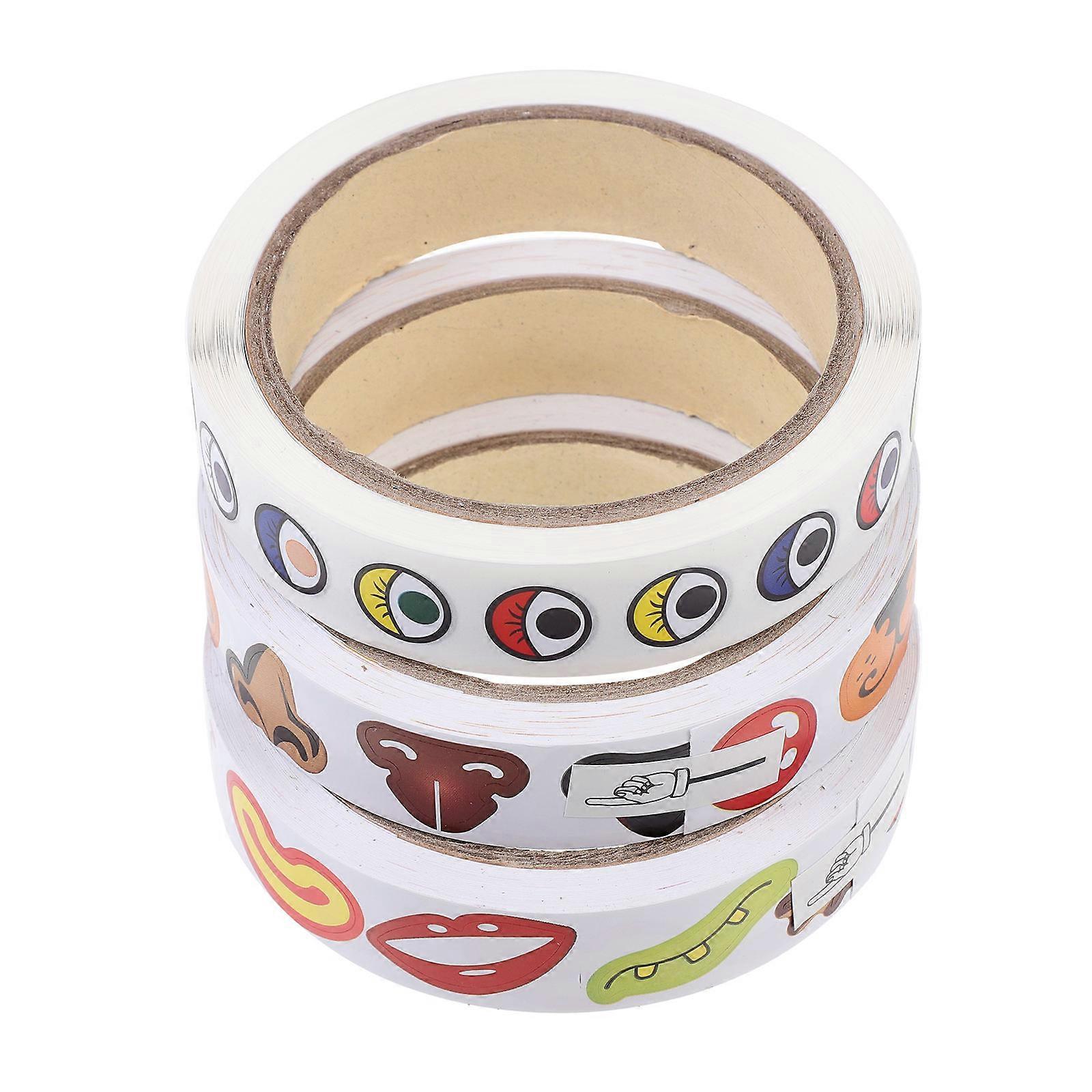 3 Rolls Cartoon Eyes Noses Mouths Patterns for Creative Painting Activities Projects