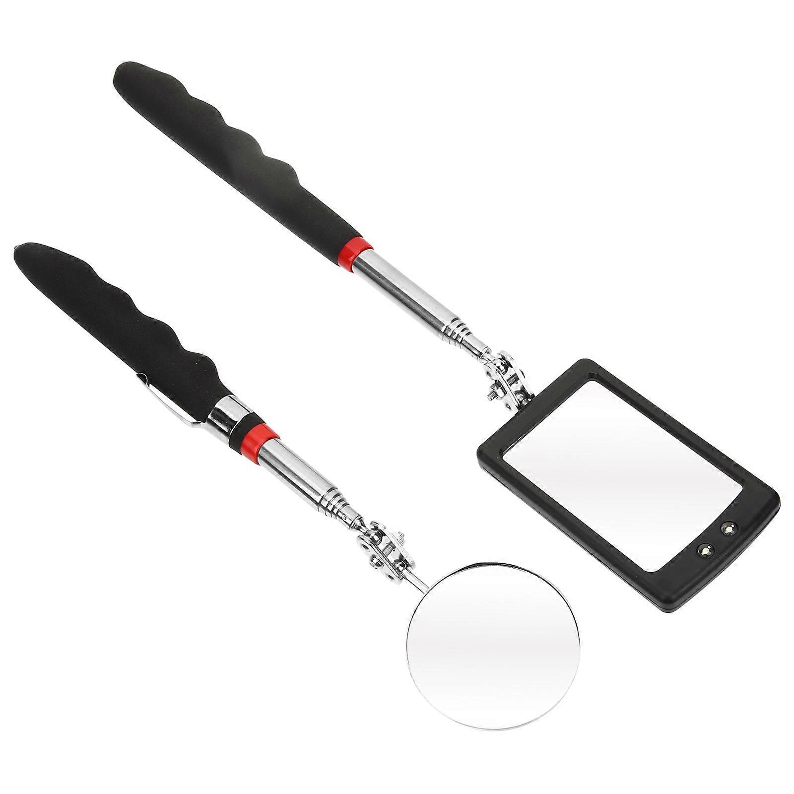 Adjustable Inspection Mirror for Men Diy Enthusiasts Stainless Degree Rotating Joint 2Pcs