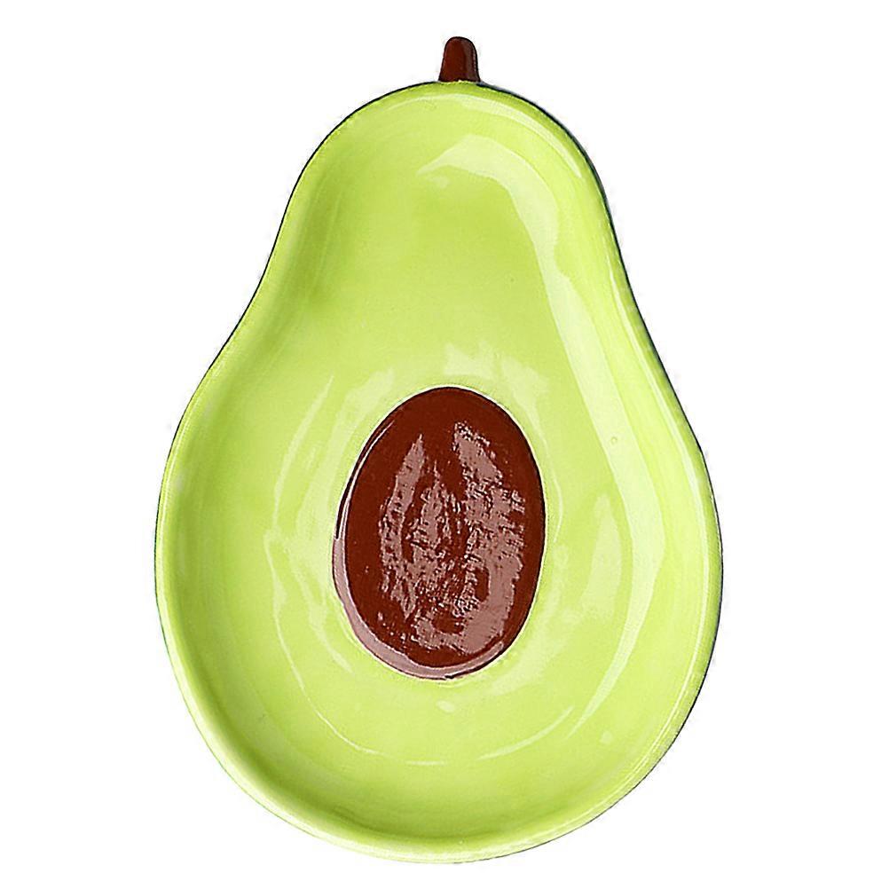 طبق سلطة على شكل أفوكادو طبق حلوى تخزين الفاكهة طبق سيراميك أخضر 6.5 بوصة