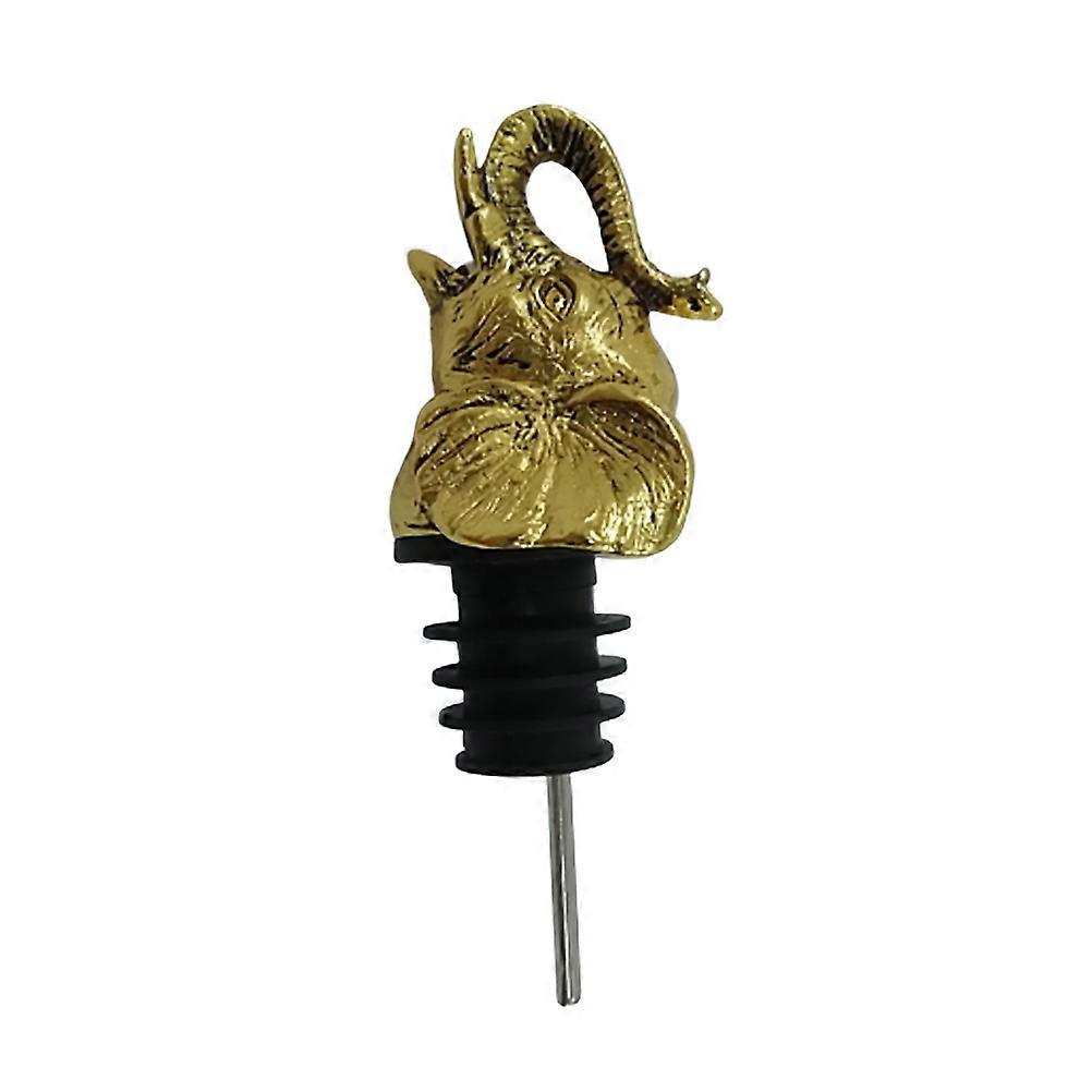 Pouring Wine Creative Elephant Head Shaped Wine Pourer Stoppers Alloy for Beverage Bottles Home Party 1Set