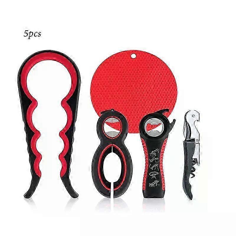 Jar Opener Fit For Multifunctional 6-in-1 Bottle Opener Jar Lids Opener 4-in-1 Jar Opener and Non Slip Lids Opener Gripper