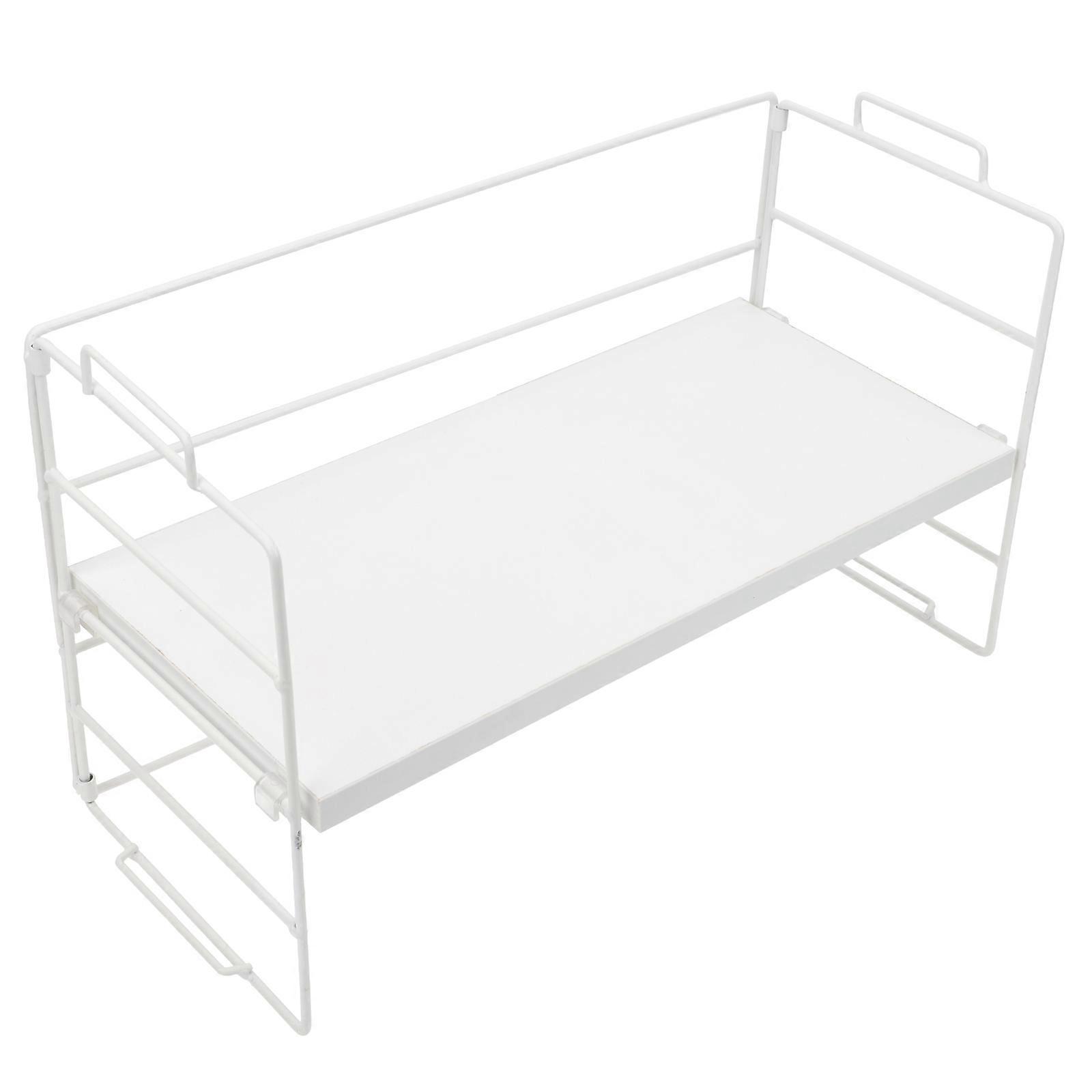 White Iron Small Bookshelf for Home Use with Simple Design and Sturdy Build 1 Piece
