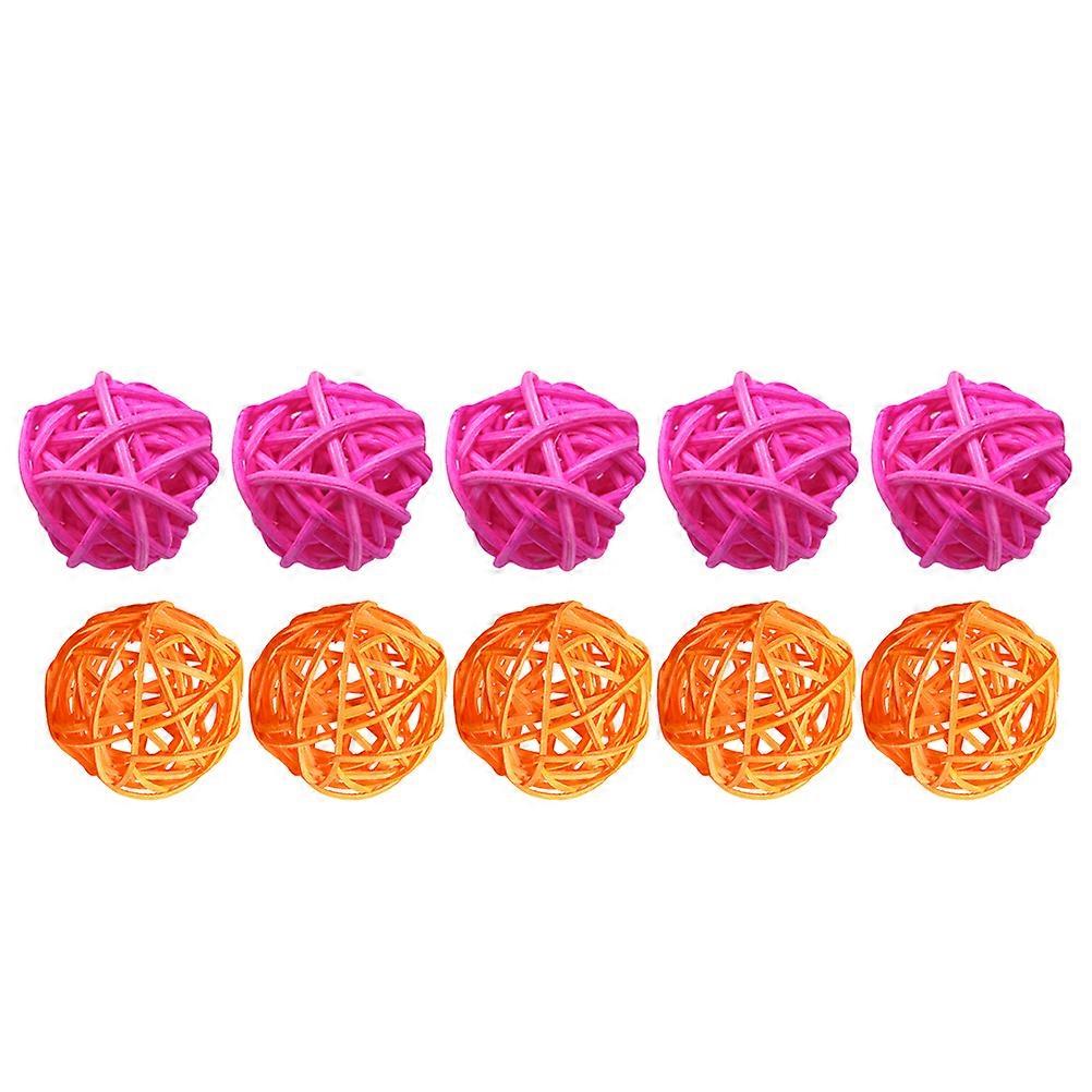 Natural Wicker Rattan Balls Wall Door Window Hanging Decoration Rosy 5cm Diy Craft Simple Vine 15Pcs