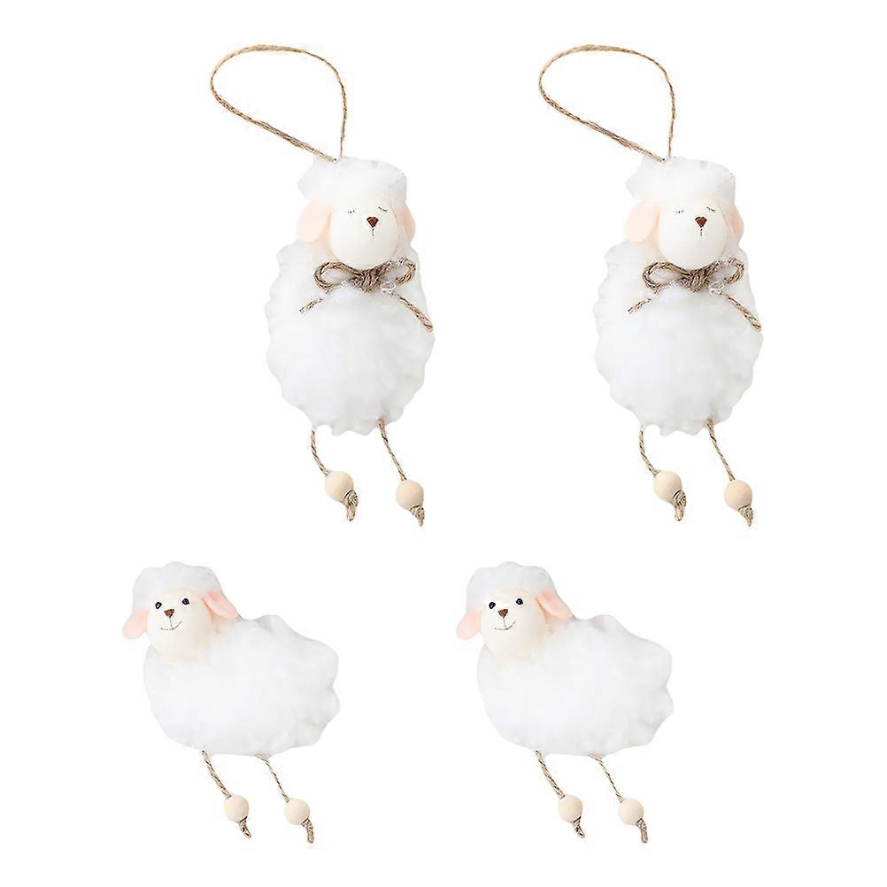 4PCS Adorable Small Sheep Pendant for Easter Shop Window and Dining Table Decoration
