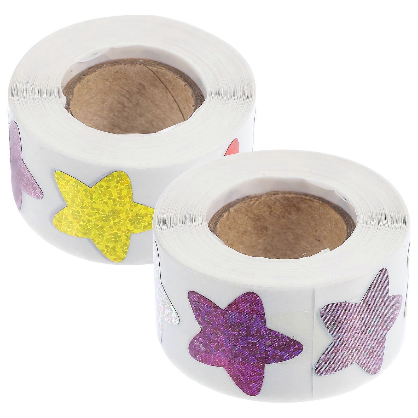 Self Adhesive Pentagram Stickers 2 Rolls for Rewards and Decoration Easy Peel Decals for Home and Office Use Encouraging Teacher Stickers