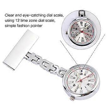 Waistcoat Pocket Watch for Men Silver Round Easy to Fix on Pocket Medical Staff 1Pack