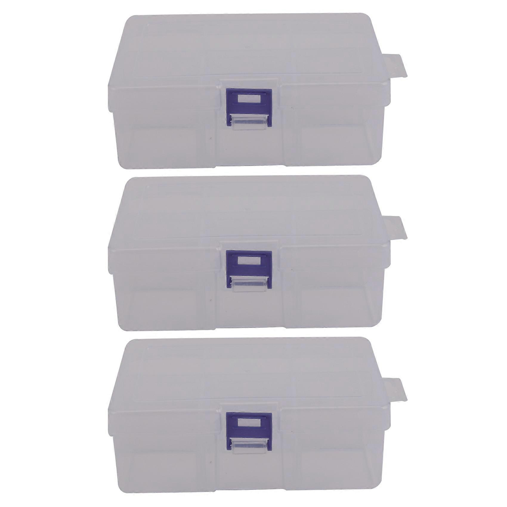 3X,6 Removable Plastic Storage Box Jewelry/Earring/Tools Container Organizer