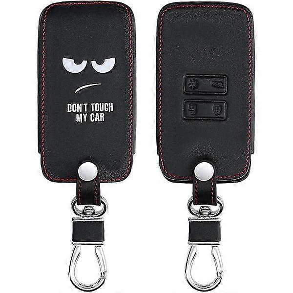 Autoschlüssel-Hülle kompatibel mit Renault 4-Tasten-Smart-Key (nur Keyless Go) PU-Leder-Autoschlüssel-Abdeckung Nicht berühren