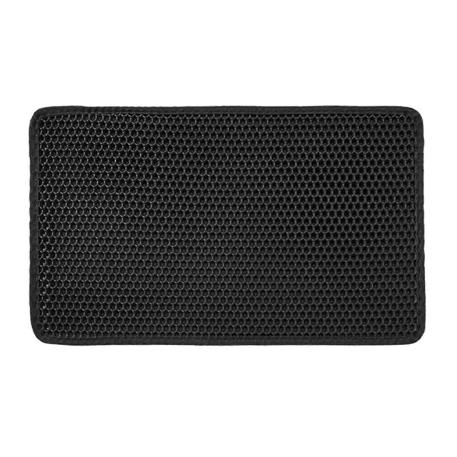 Cat toilet mat, waterrepellent, litter control for floor, doublelayered, soft for kittens, blackXXL
