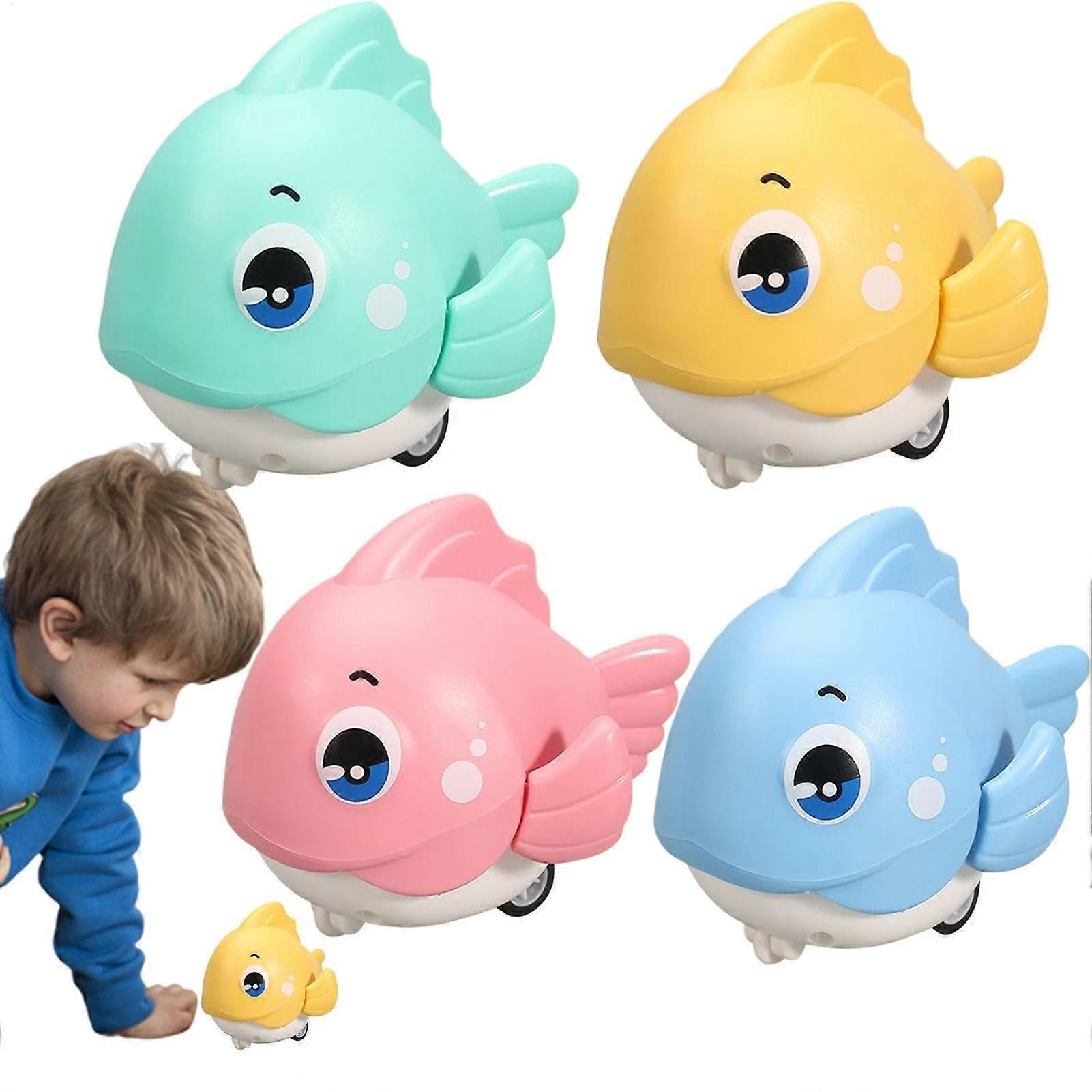 Fish Toy Car per i più piccoli 4 x Cartoon Baby Push and Go Fish Learning Crawl Walking Toddler Development