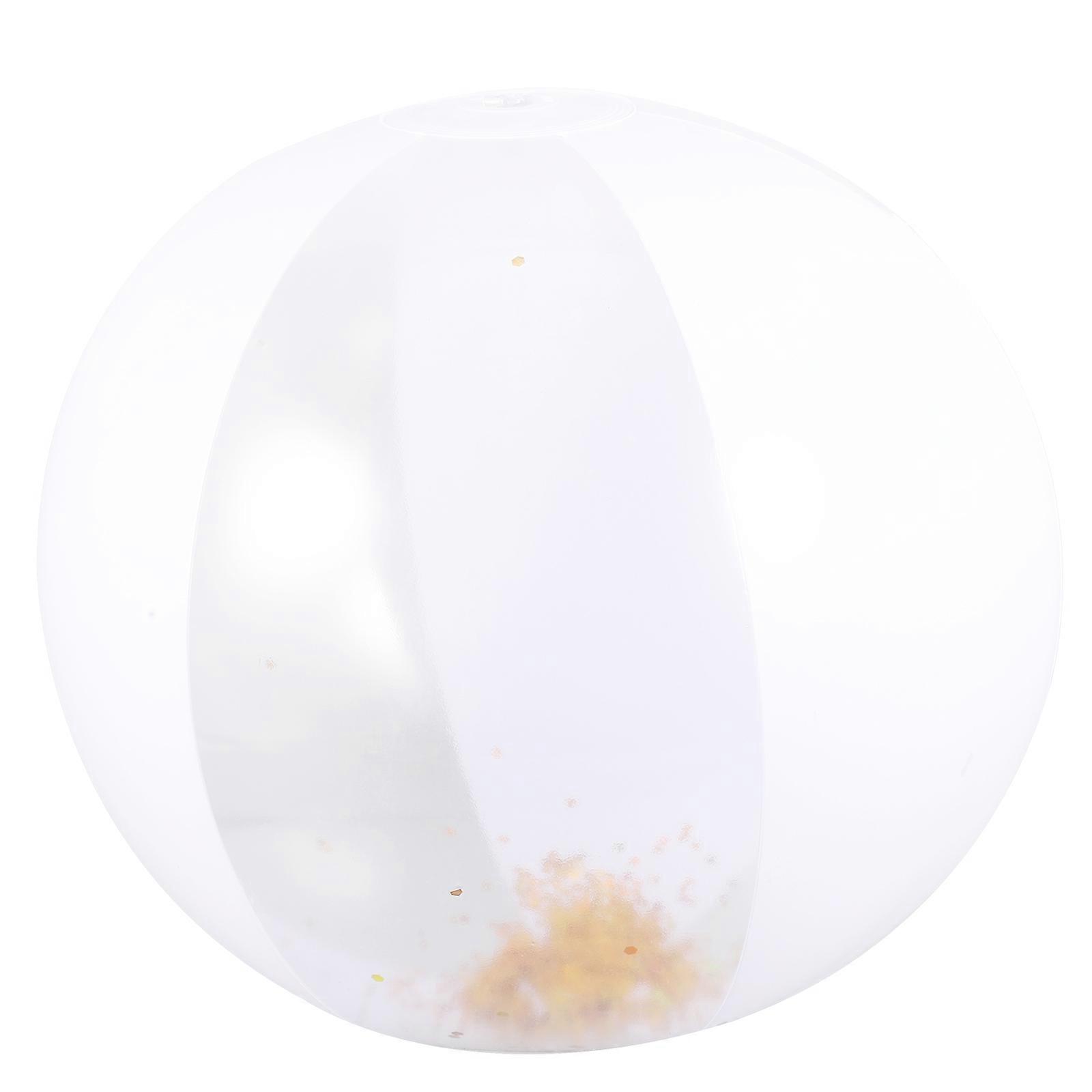 Summer Pool Party Inflatable Beach Balls Kids Beach Toys Sequin White Gold 3Pcs