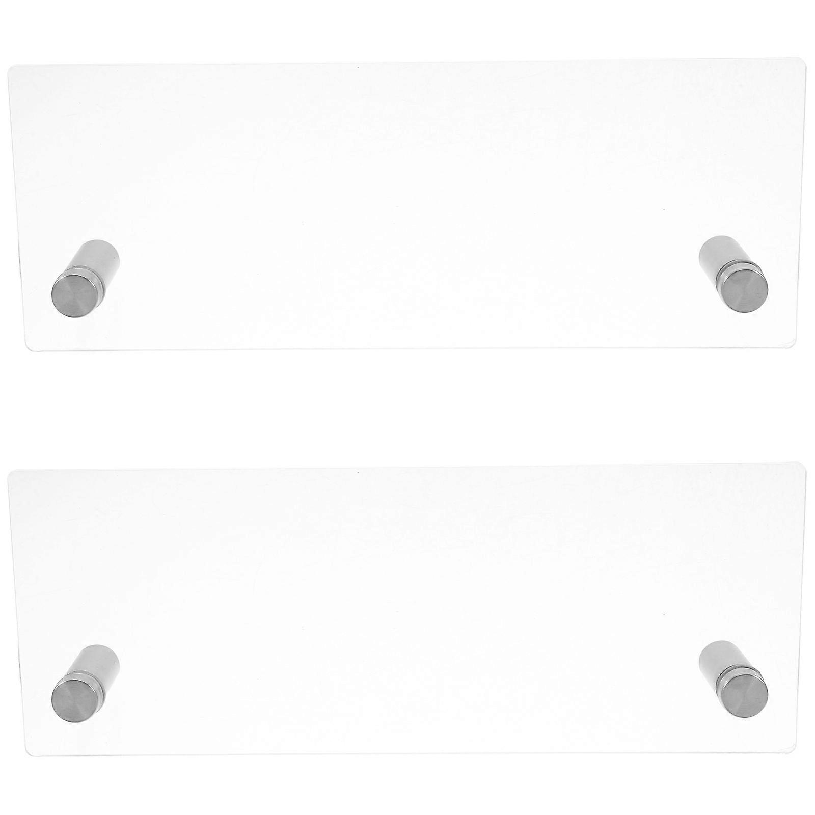 Professional Name Card Plate Desk Sign Rack Plate Office Sleek Design Transparent Identification 2Pcs