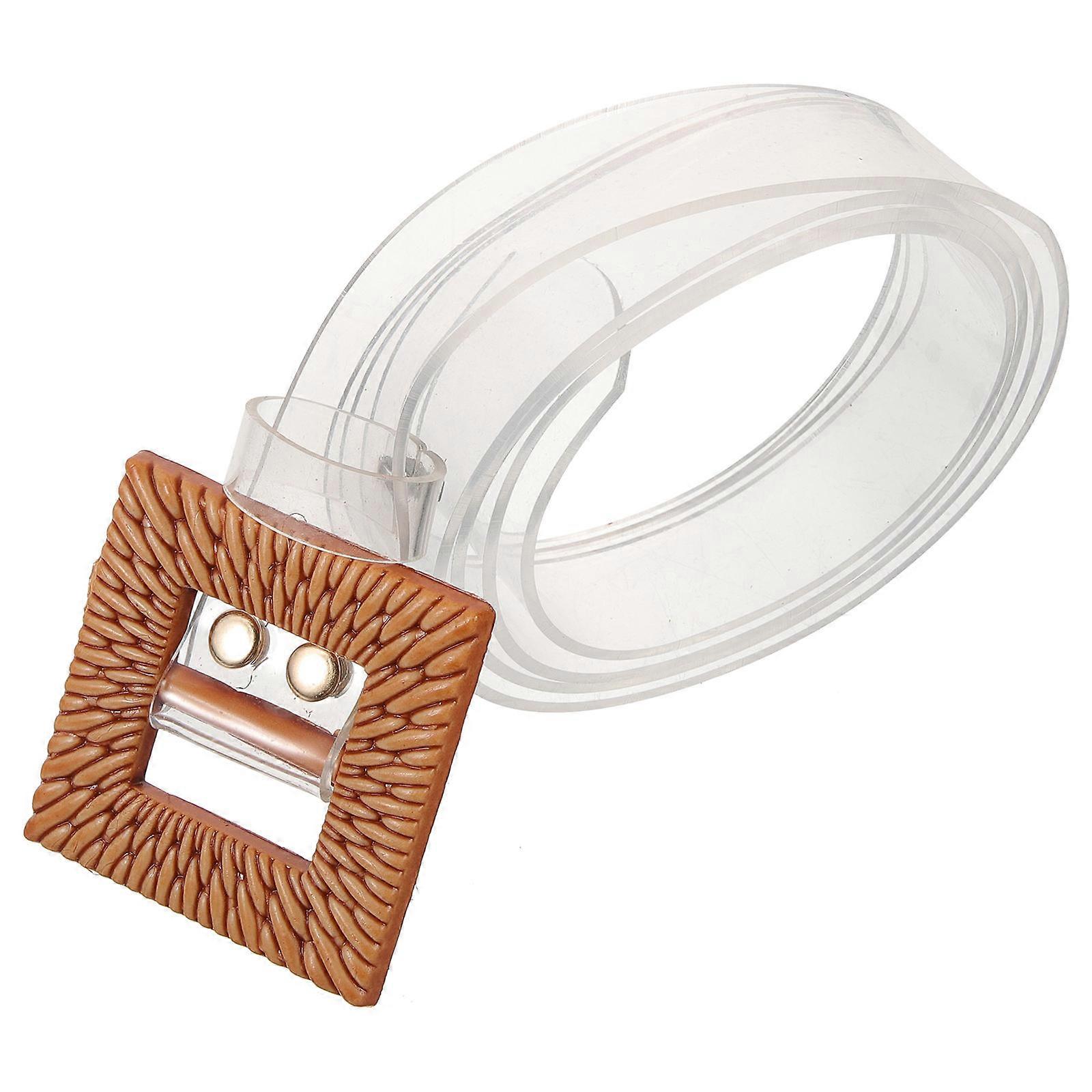 Clear PVC Adjustable Women's Belt for Dress and Skirt Transparent Waist Belt for Women Size Fits Most
