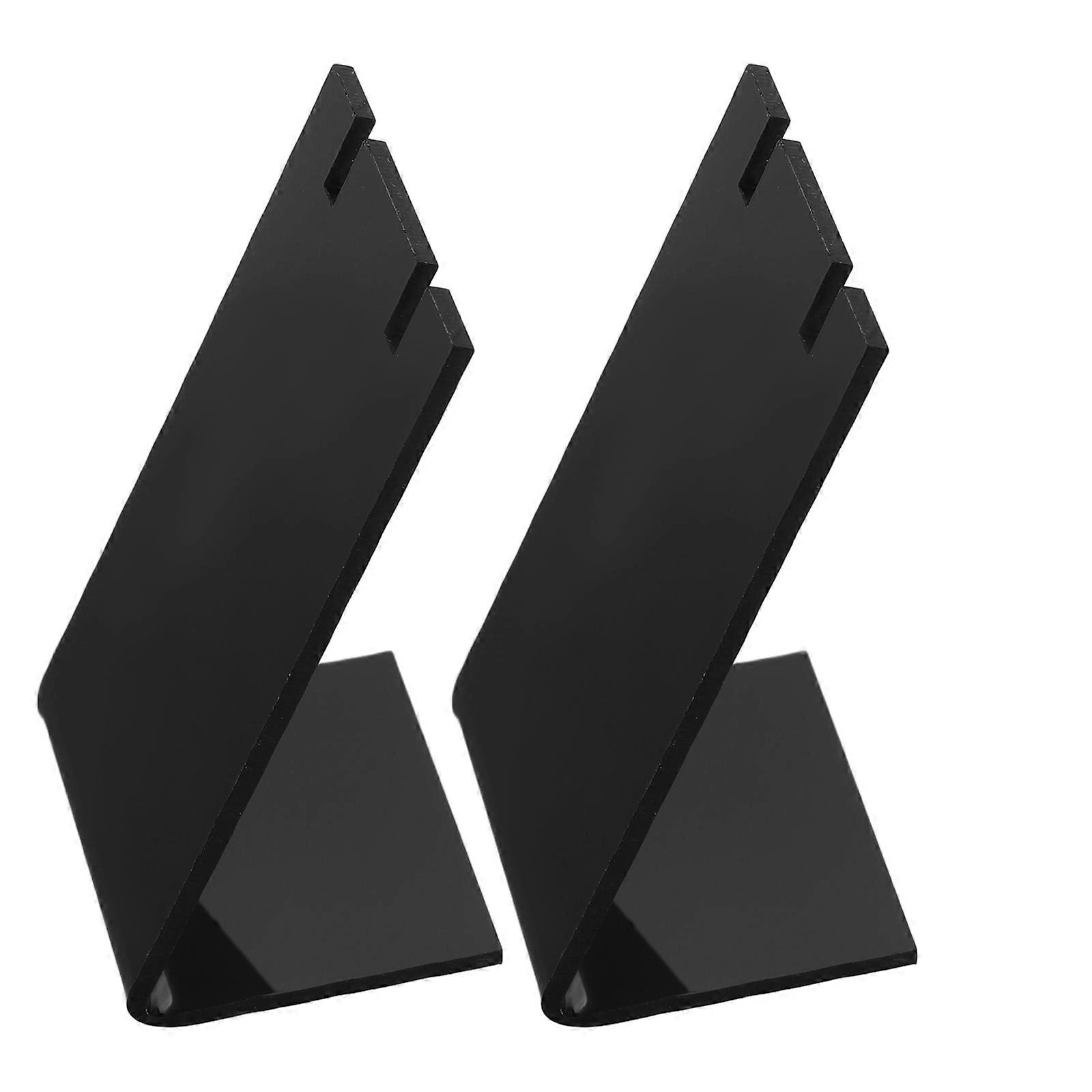 Acrylic Jewelry Display Rack for Earrings Bracelets and Necklaces Black L Shape Stand 2 Pieces