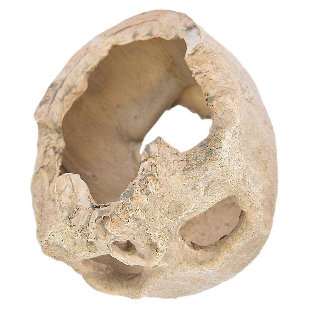 Fish Tank Skull Ornament Resin Skull Cave Decoration 14X10Cm Realistic Modeling For Pet Owners 1Pack