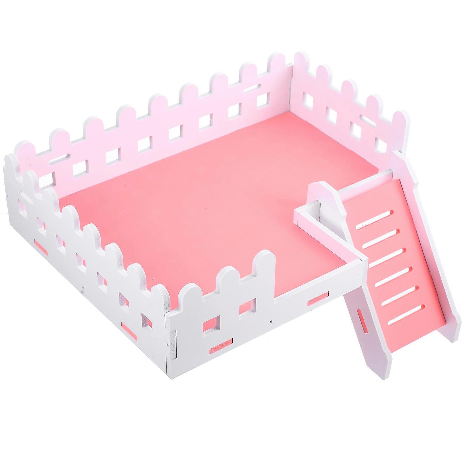Hamster Wooden Fence Ladder Platform Small Pet Climbing Durable Solid Design Easy Clean Playground Squirrels Hamsters Furry Friends