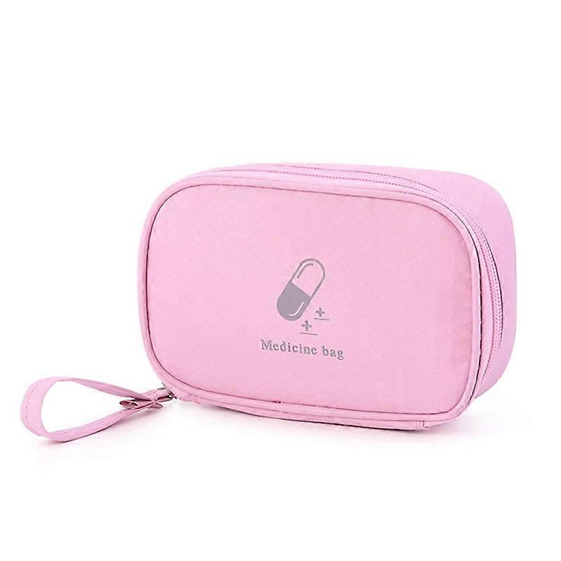 TB-0654 Sac de premiers soins médicaux d’urgence de voyage portable de petite taille Sac de rangement de médicaments - Rose clair