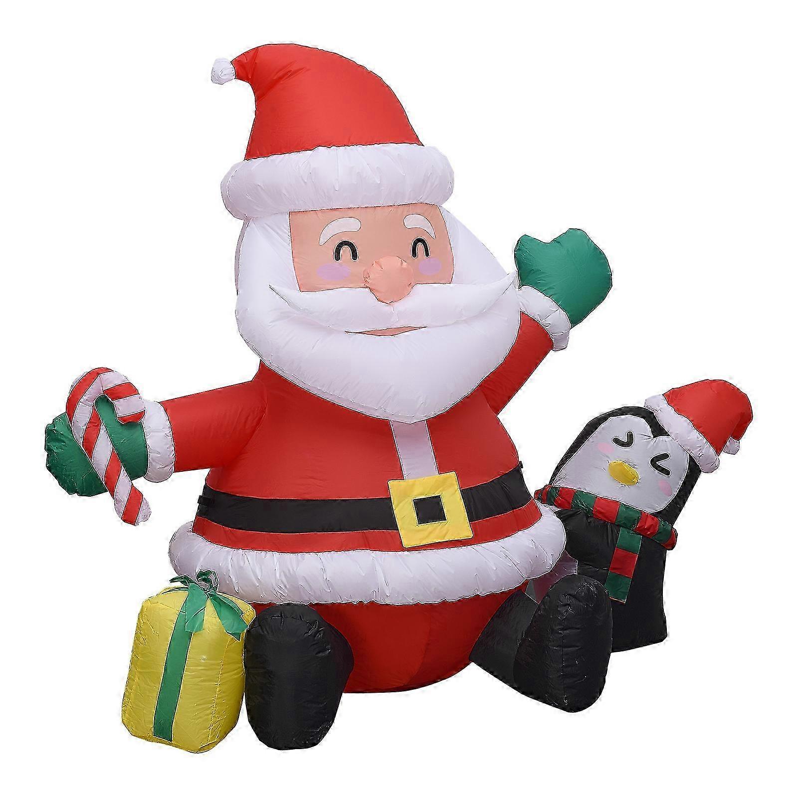 Kerst opblaasbare kerstman en pinguïn met LED-verlichting