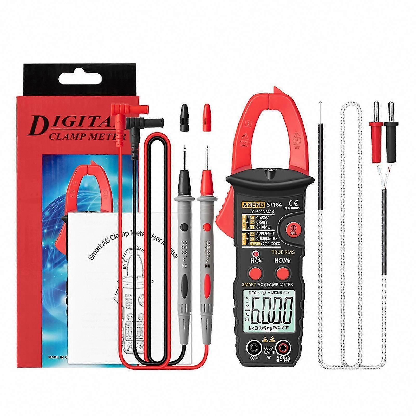 Clamp Meter Auto-Ranging TRMS 6000 Counts Multimeter Digital Clamp Meter Voltage Tester Measures Current Amp Resistance