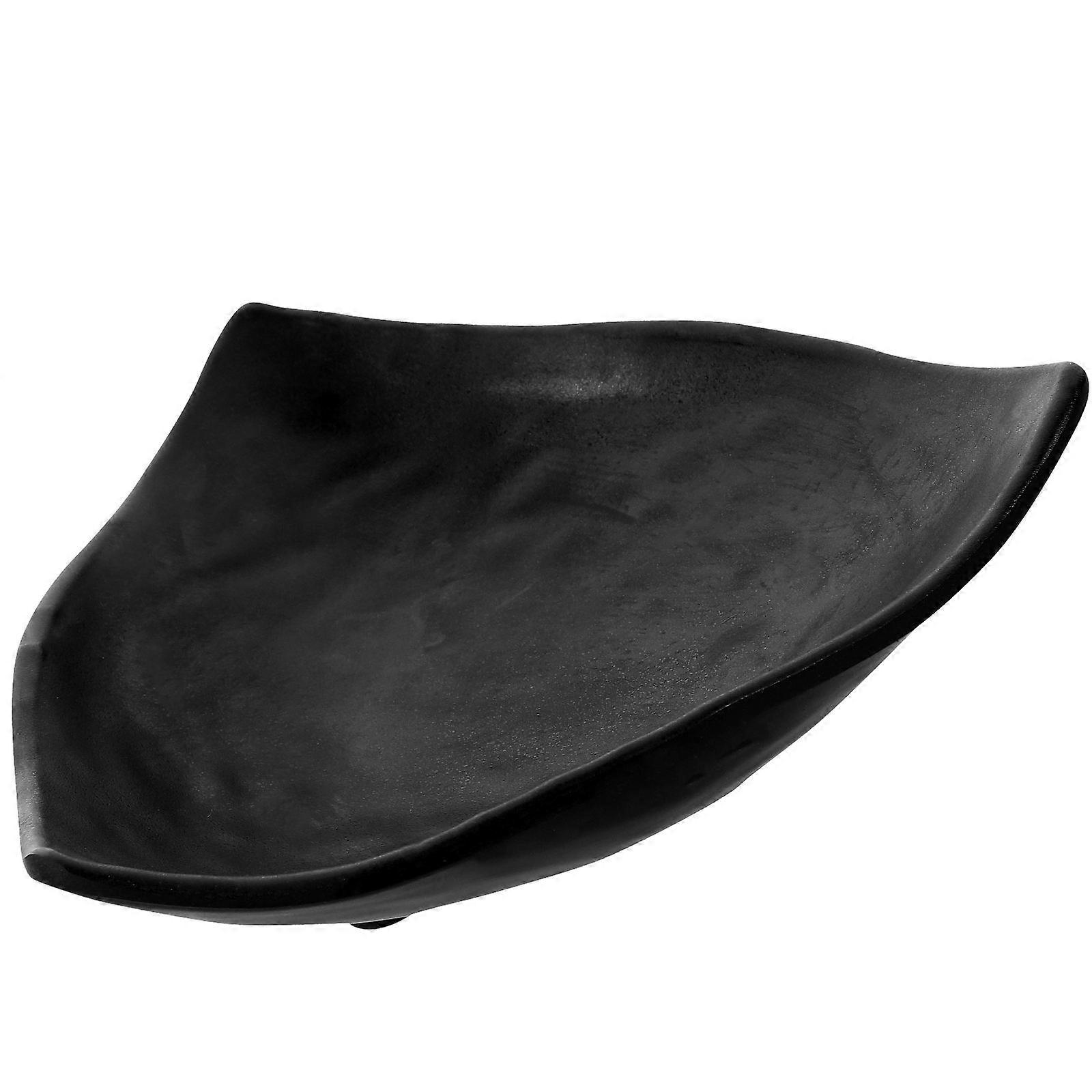 Black Sushi Serving Plate with Rounded Corners for Convenient and Practical Use 10.5 Inches