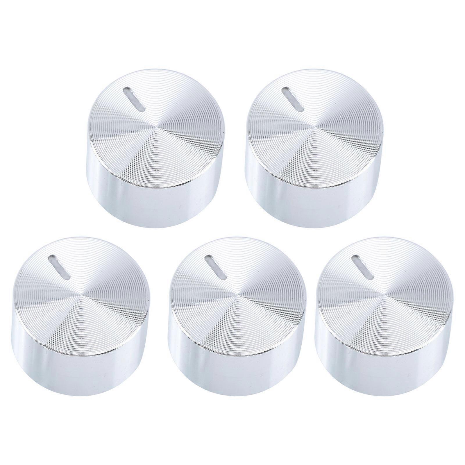 Metal Stove Knobs 5Pcs Round Replacement Control Knob For Gas Stove Kitchen Use Silver Easy Installation