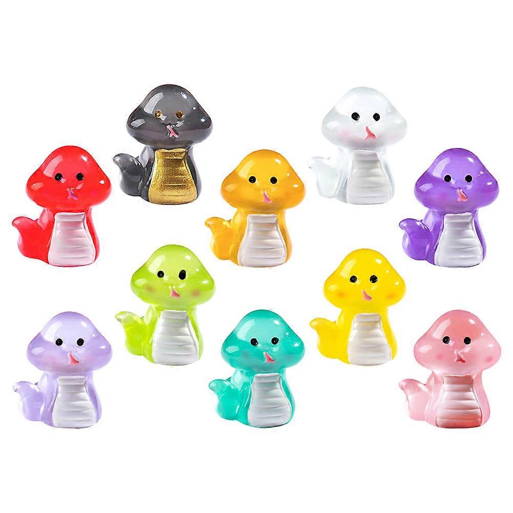 Glow In The Dark Mini Snake Figurines For Creative Decor In Assorted Color 10Pcs Featuring Technology